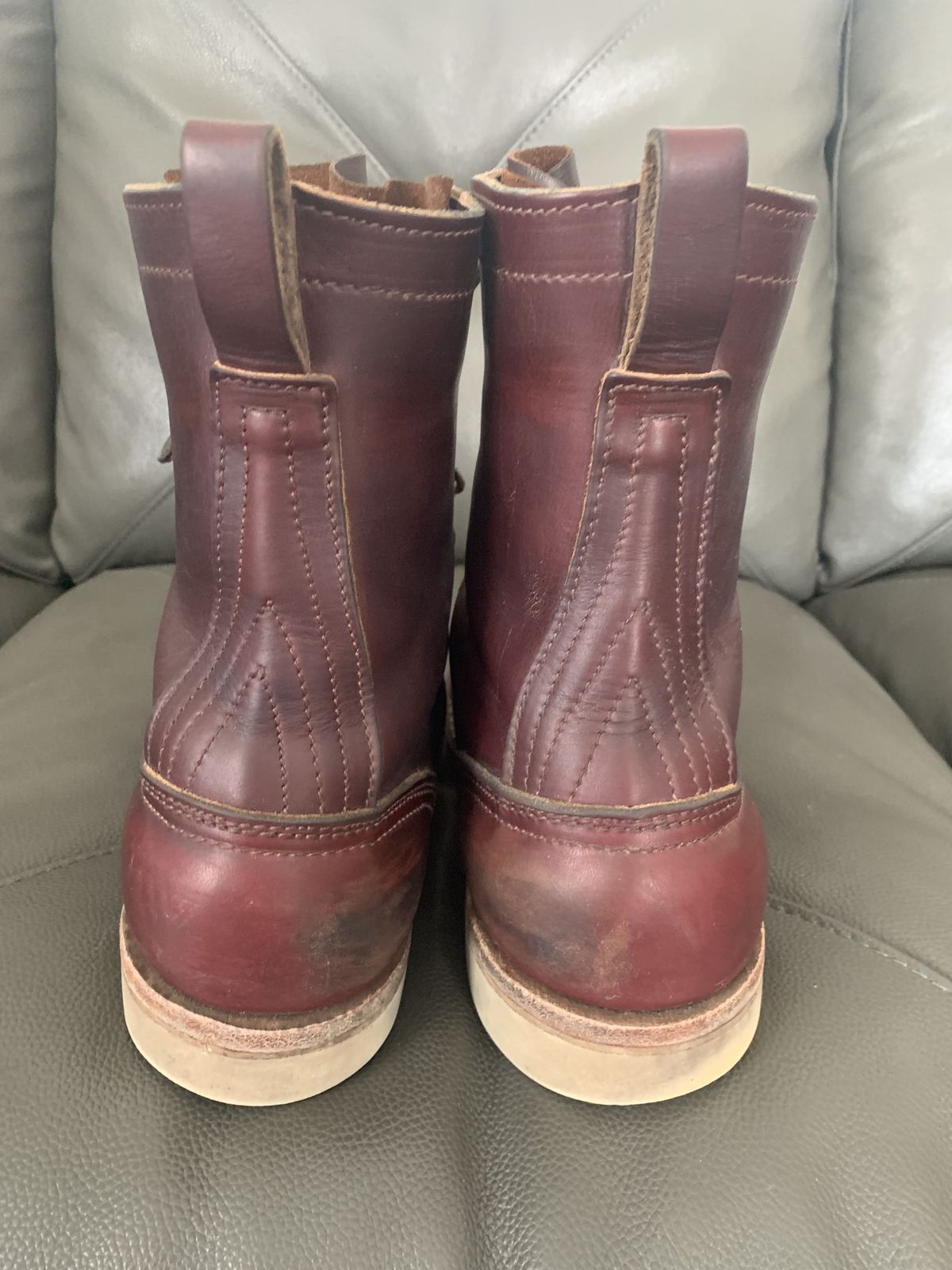 Photo by patinathunderdome on February 4, 2022 of the Nicks Traveler in Horween Color 8 Chromexcel.
