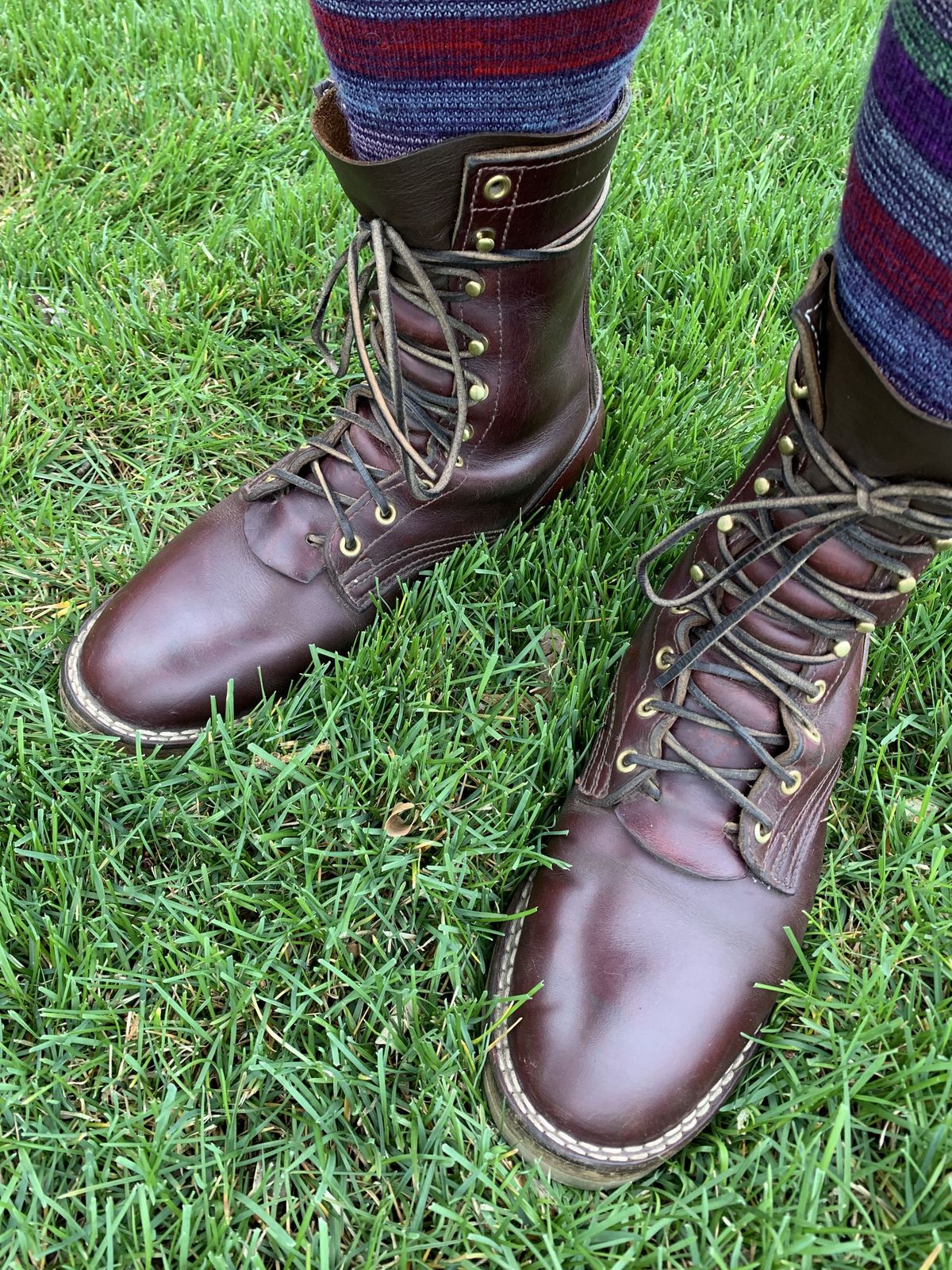 Photo by patinathunderdome on May 3, 2022 of the Nicks Traveler in Horween Color 8 Chromexcel.