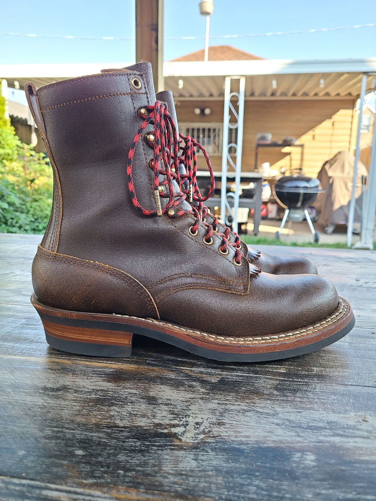 Photo by patinathunderdome on October 1, 2021 of the White's Bounty Hunter in Horween Cinnamon Waxed Flesh.