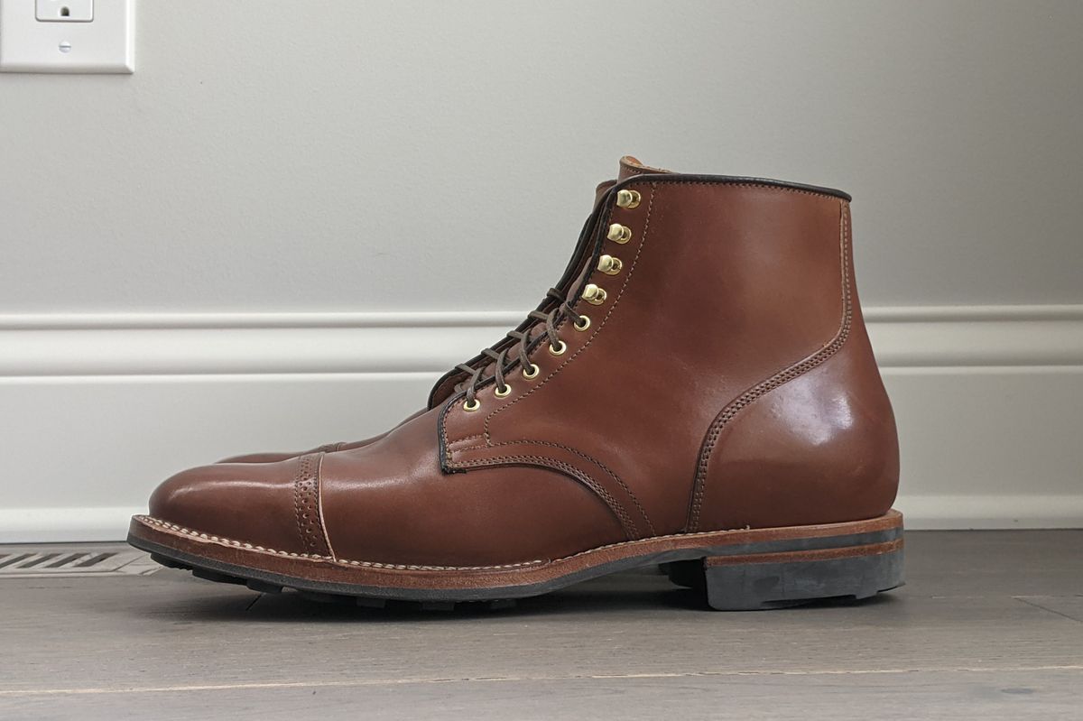 Photo by patinathunderdome on November 3, 2021 of the Viberg Service Boot in Maryam Toscanello TPR Horsebutt.