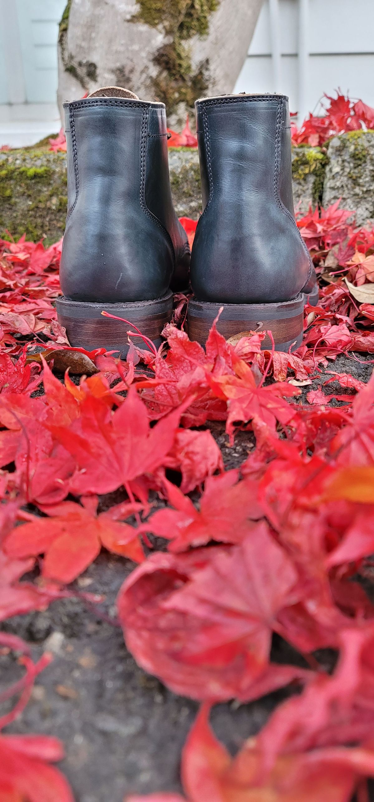 Photo by patinathunderdome on November 4, 2021 of the Thursday Vanguard in Horween Indigo Chromexcel.