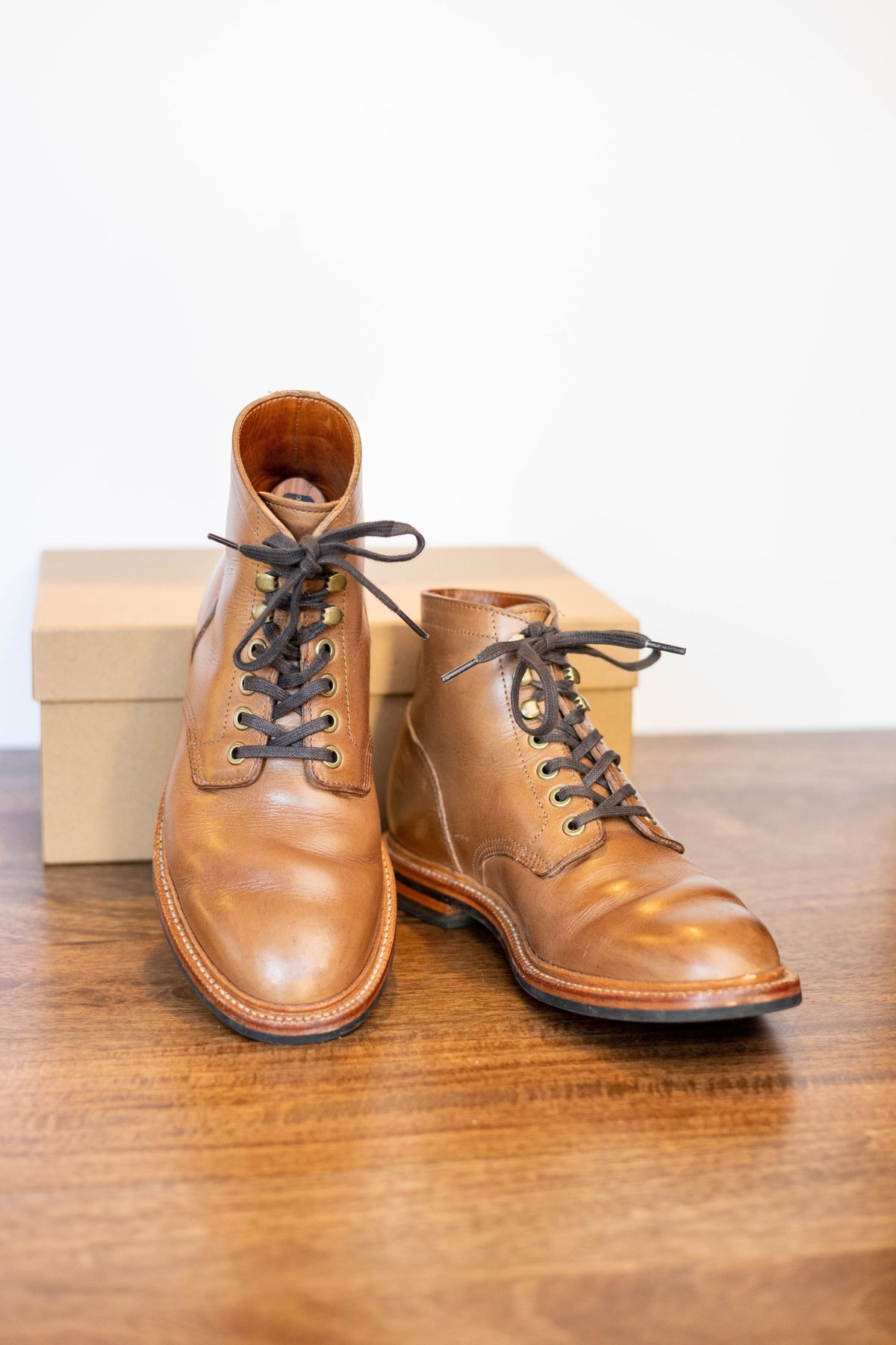 Photo by patinathunderdome on January 5, 2022 of the Grant Stone Diesel Boot in Horween Dune Chromexcel.