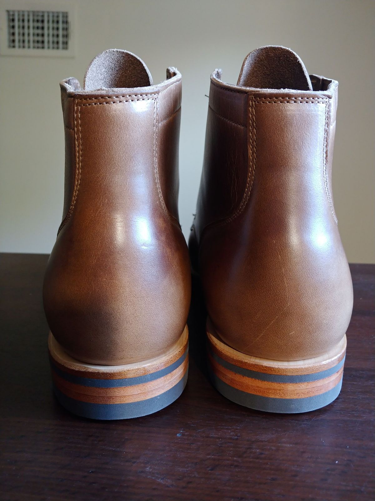Photo by patinathunderdome on October 4, 2021 of the Viberg Service Boot in Horween Natural Chromexcel.