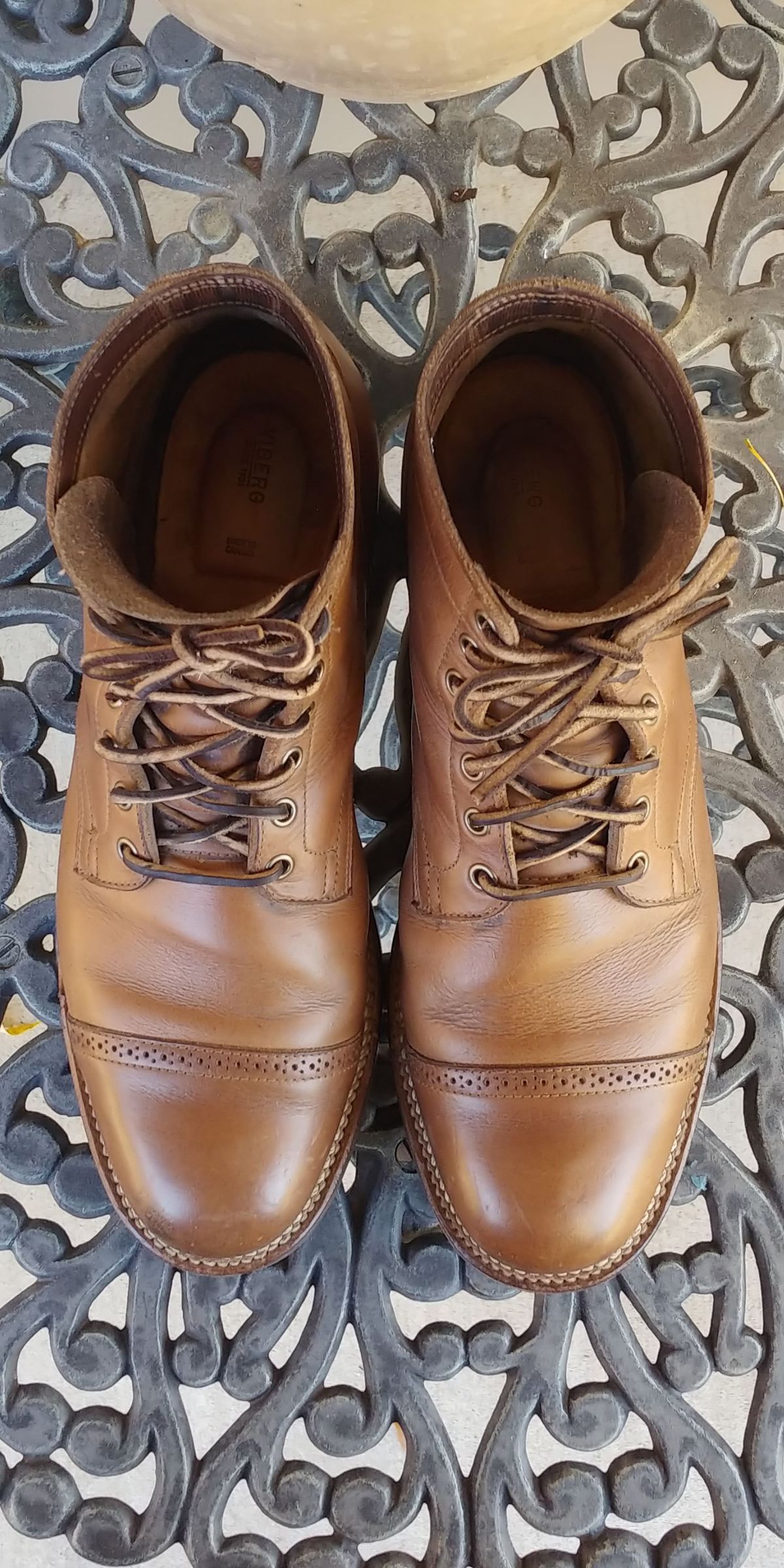 Photo by patinathunderdome on December 1, 2021 of the Viberg Service Boot in Horween Natural Chromexcel.