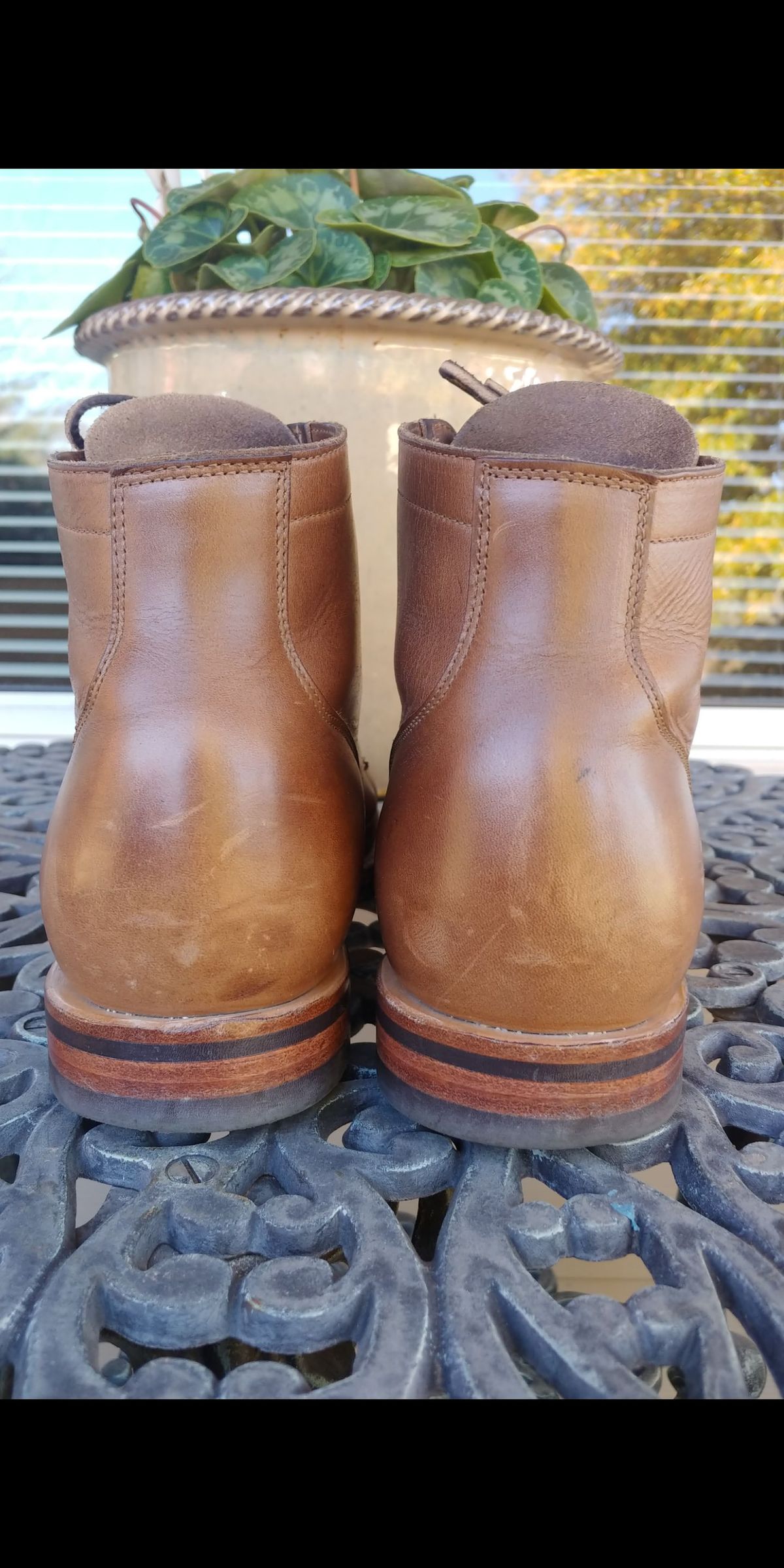 Photo by patinathunderdome on December 1, 2021 of the Viberg Service Boot in Horween Natural Chromexcel.