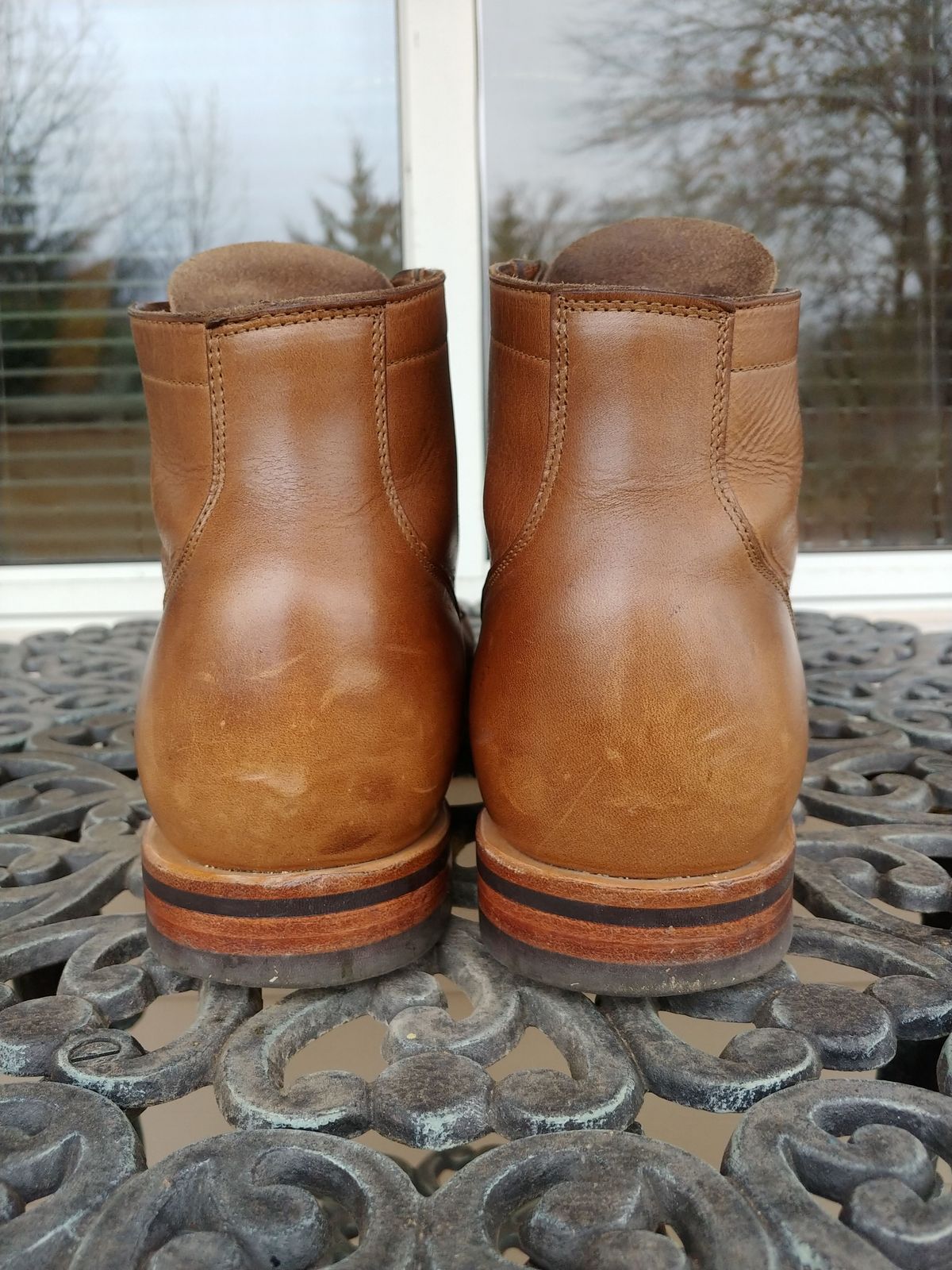Photo by patinathunderdome on January 1, 2022 of the Viberg Service Boot in Horween Natural Chromexcel.
