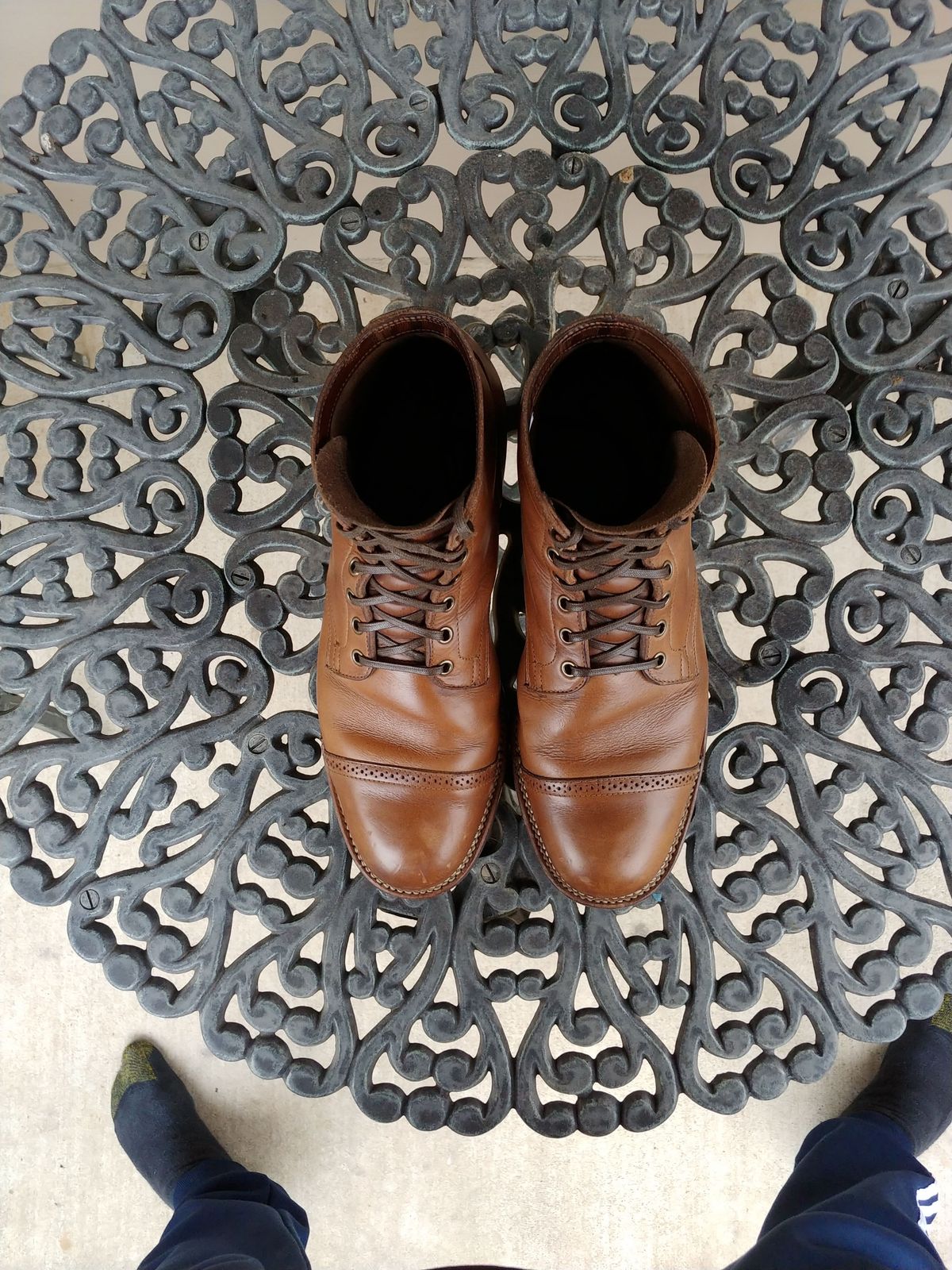 Photo by patinathunderdome on January 1, 2022 of the Viberg Service Boot in Horween Natural Chromexcel.