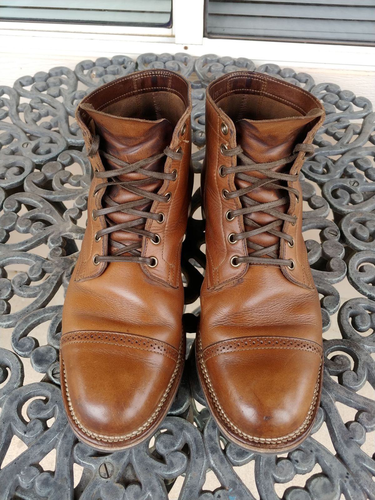 Photo by patinathunderdome on February 2, 2022 of the Viberg Service Boot in Horween Natural Chromexcel.