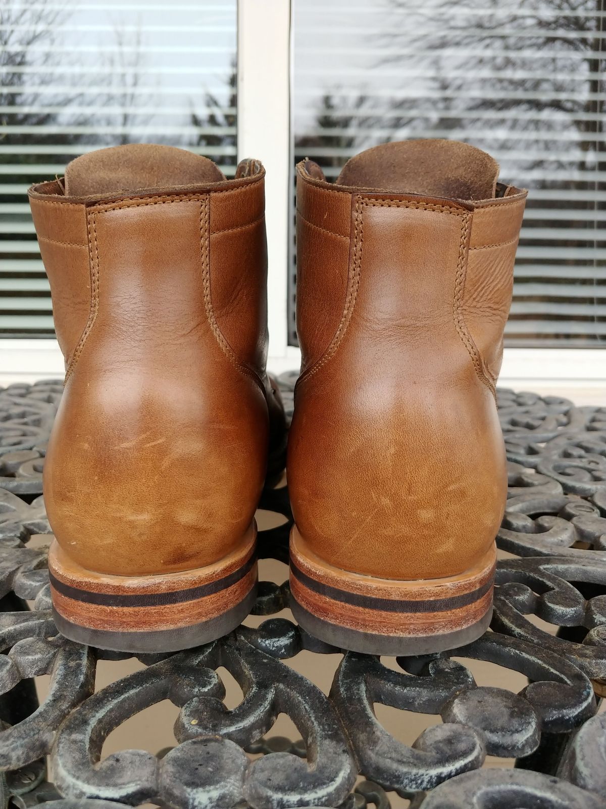 Photo by patinathunderdome on February 2, 2022 of the Viberg Service Boot in Horween Natural Chromexcel.