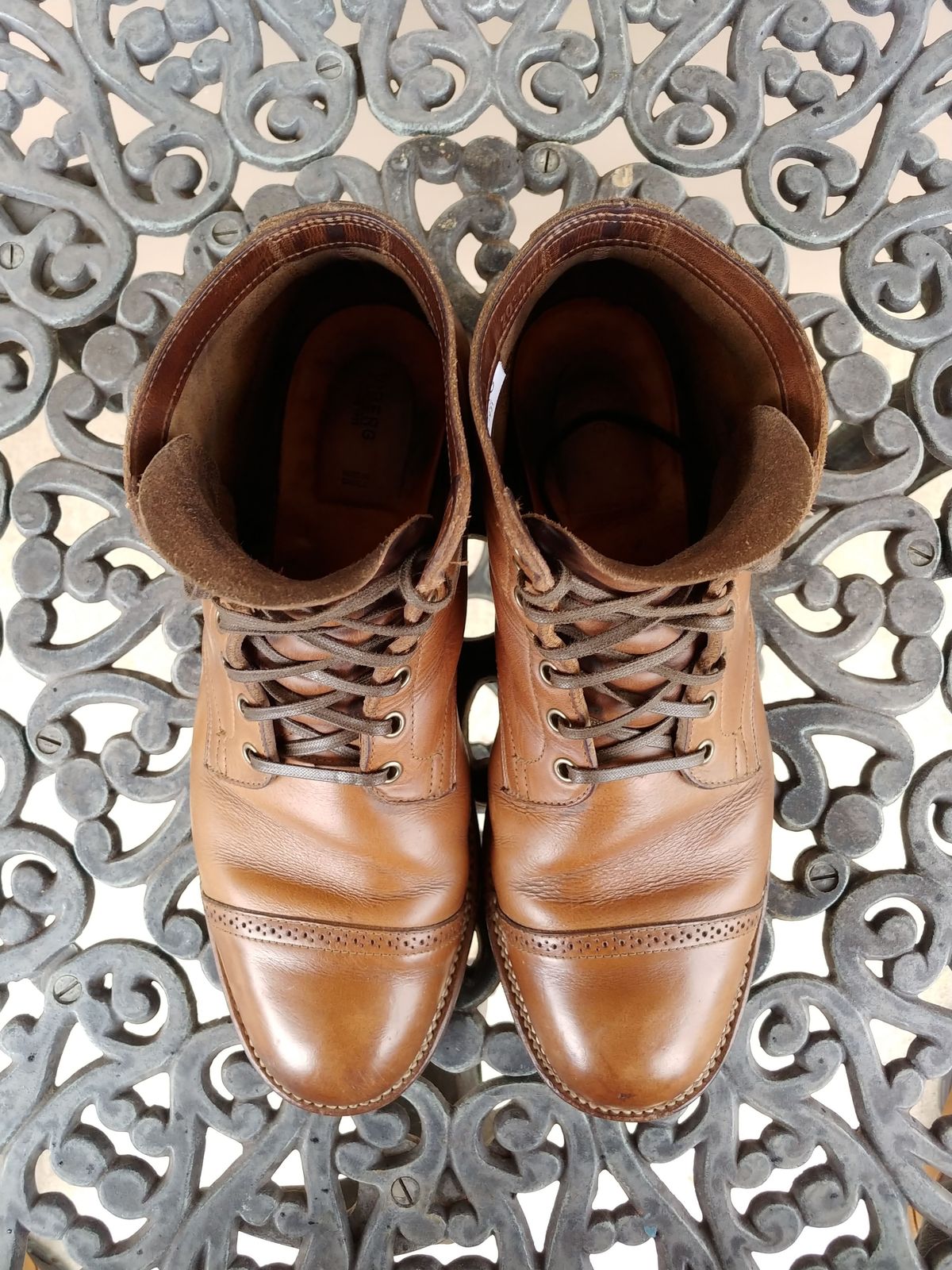 Photo by patinathunderdome on February 2, 2022 of the Viberg Service Boot in Horween Natural Chromexcel.