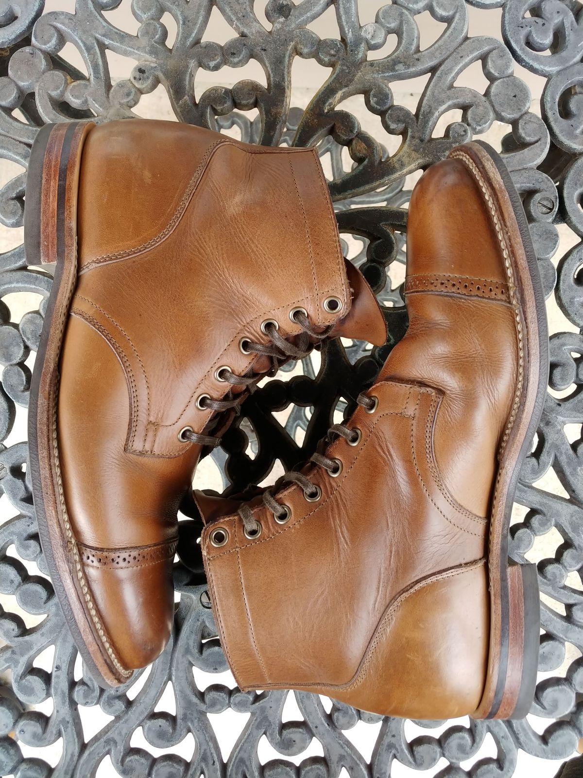 Photo by patinathunderdome on February 2, 2022 of the Viberg Service Boot in Horween Natural Chromexcel.