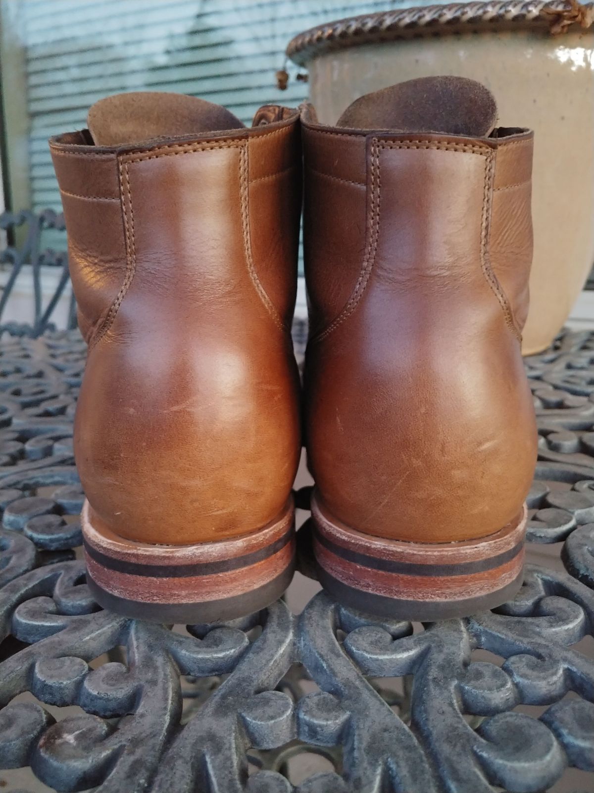 Photo by patinathunderdome on April 4, 2022 of the Viberg Service Boot in Horween Natural Chromexcel.