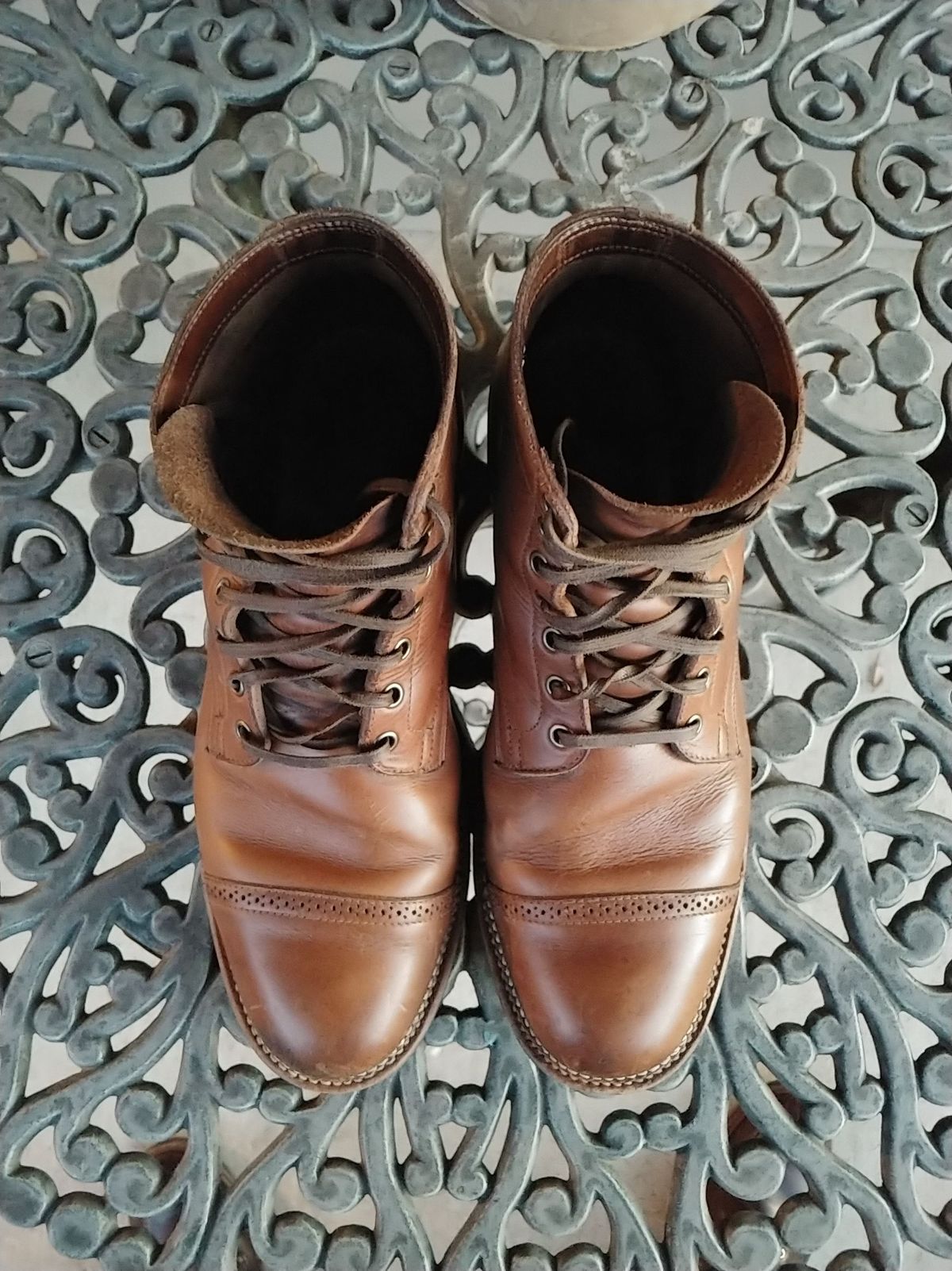 Photo by patinathunderdome on April 4, 2022 of the Viberg Service Boot in Horween Natural Chromexcel.