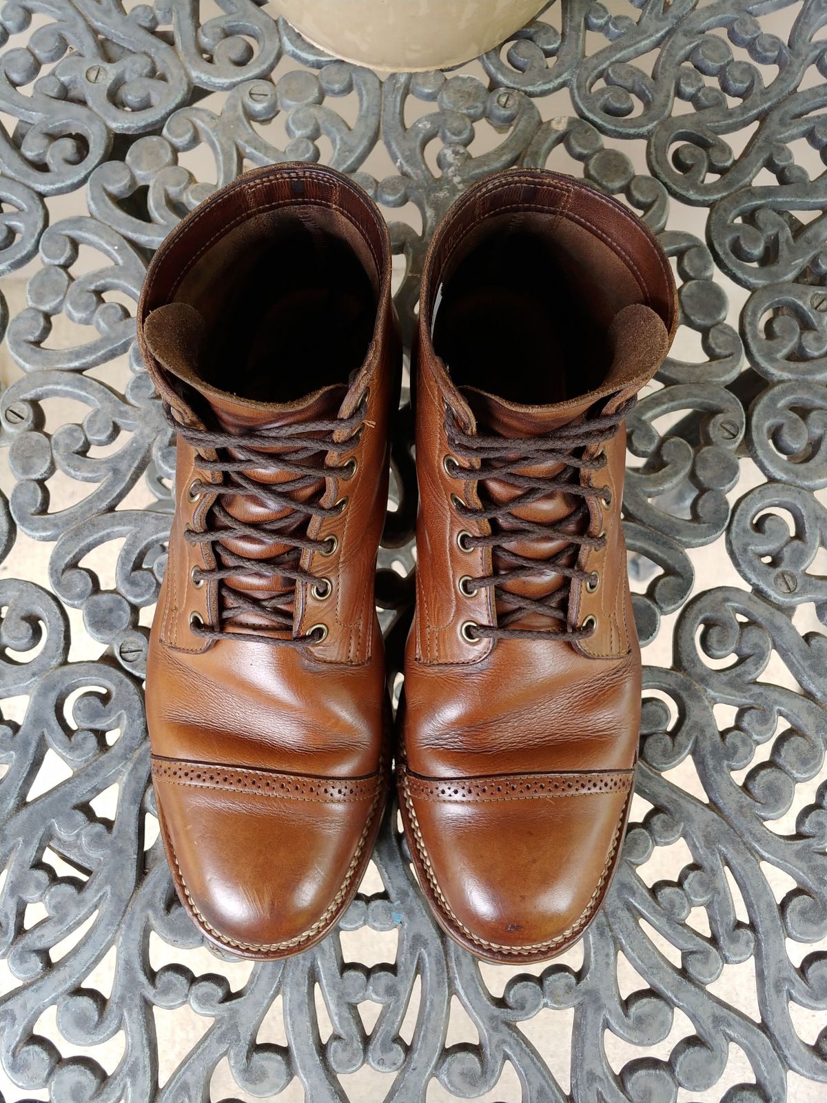 Photo by patinathunderdome on May 2, 2022 of the Viberg Service Boot in Horween Natural Chromexcel.