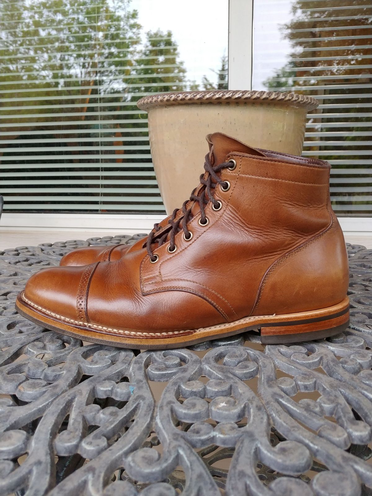 Photo by patinathunderdome on May 2, 2022 of the Viberg Service Boot in Horween Natural Chromexcel.