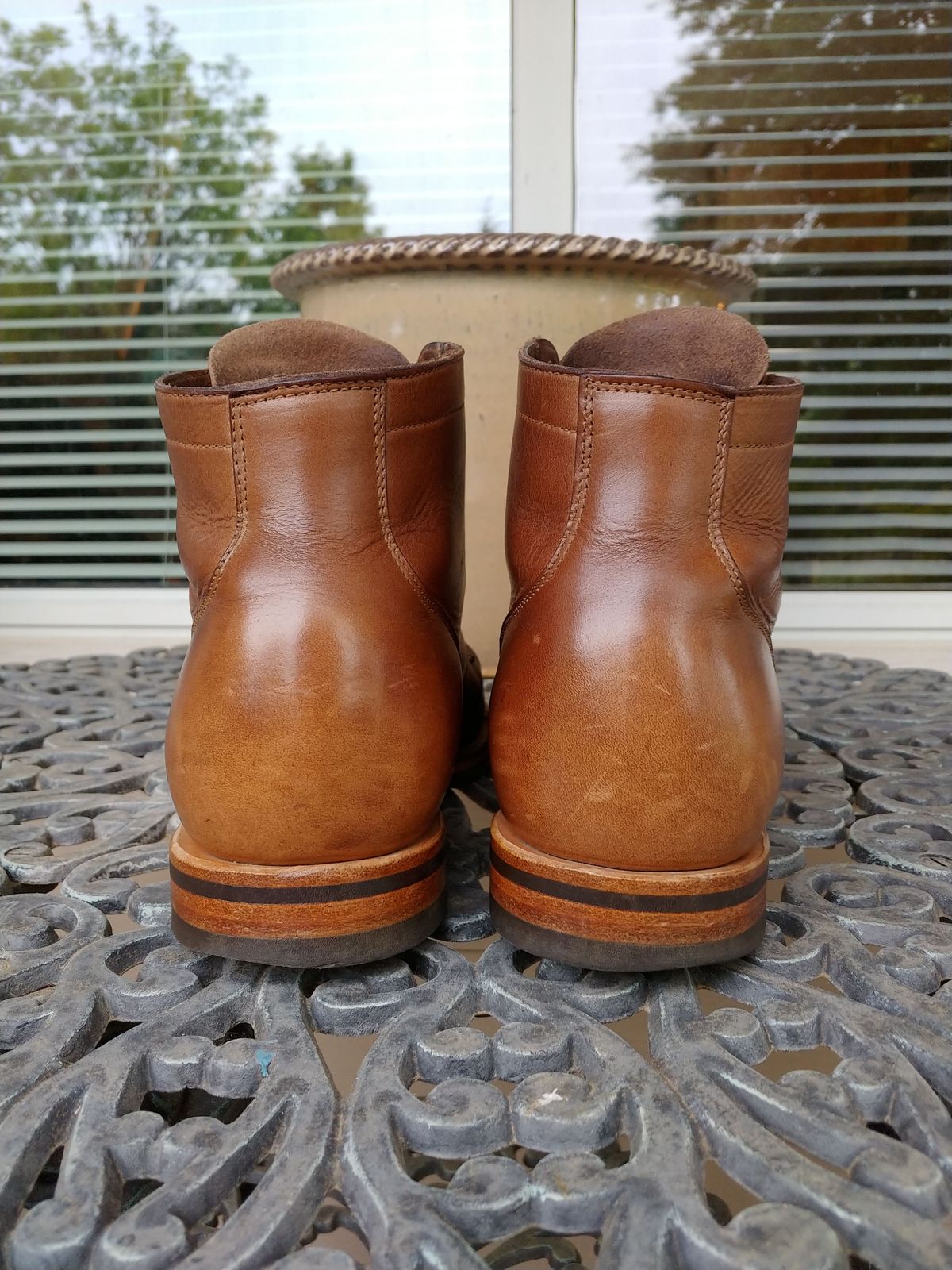 Photo by patinathunderdome on May 2, 2022 of the Viberg Service Boot in Horween Natural Chromexcel.