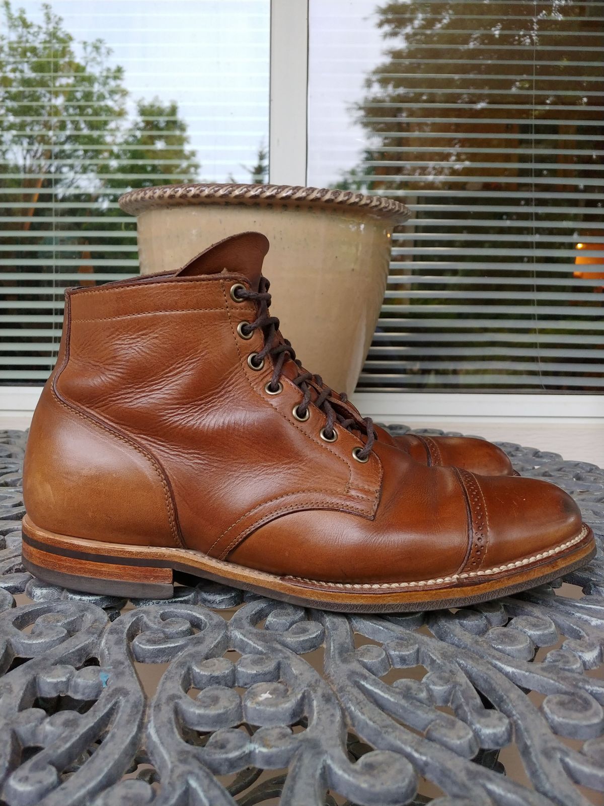 Photo by patinathunderdome on May 2, 2022 of the Viberg Service Boot in Horween Natural Chromexcel.