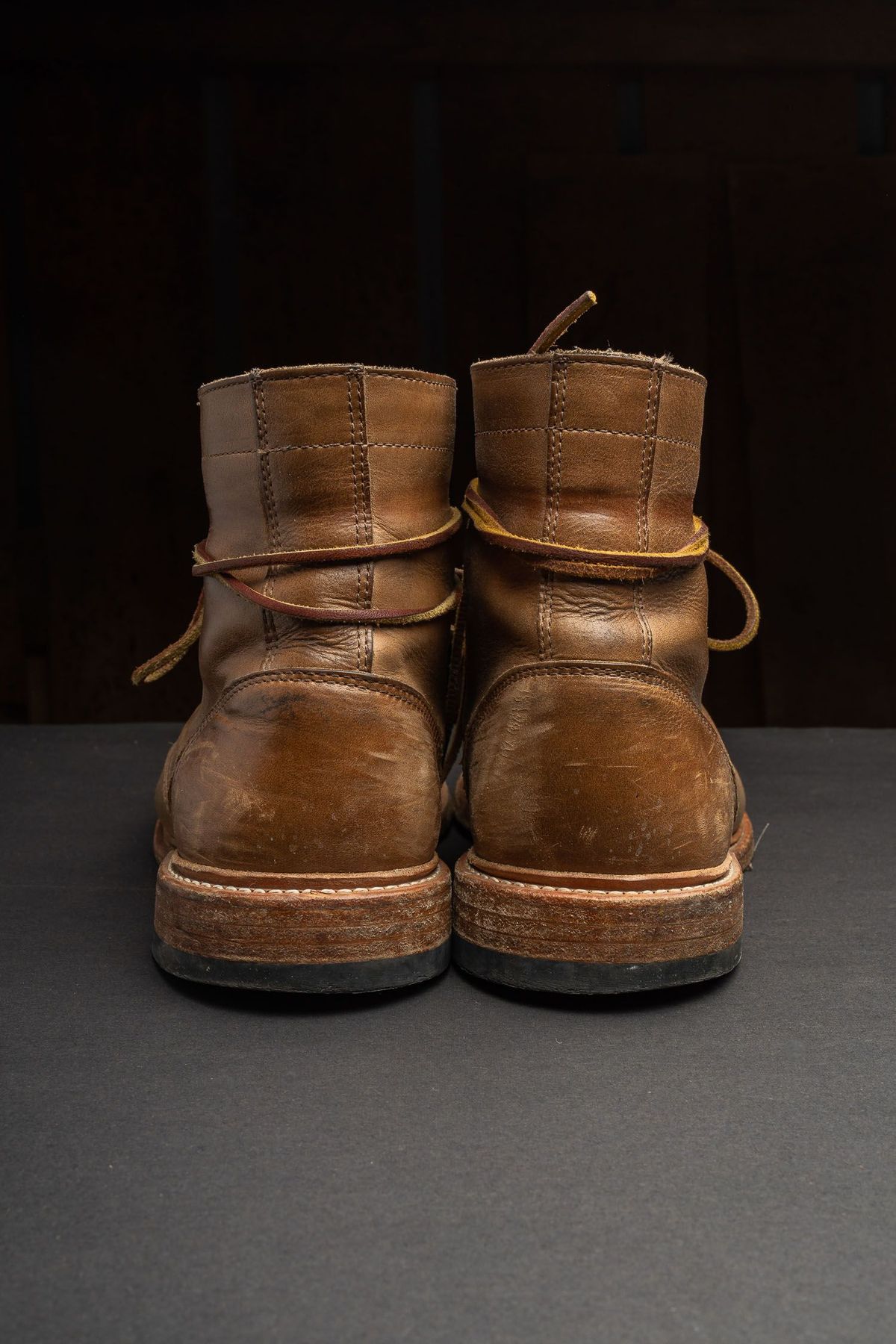 Photo by patinathunderdome on January 3, 2022 of the Oak Street Bootmakers Trench Boot in Horween Natural Chromexcel.