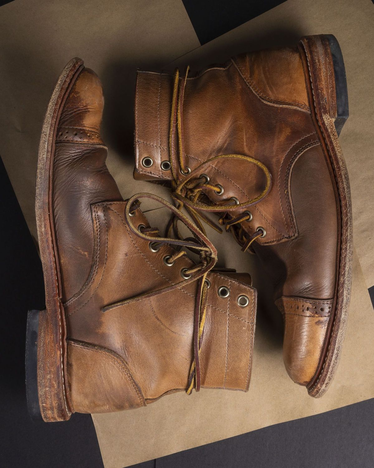 Photo by patinathunderdome on February 2, 2022 of the Oak Street Bootmakers Trench Boot in Horween Natural Chromexcel.