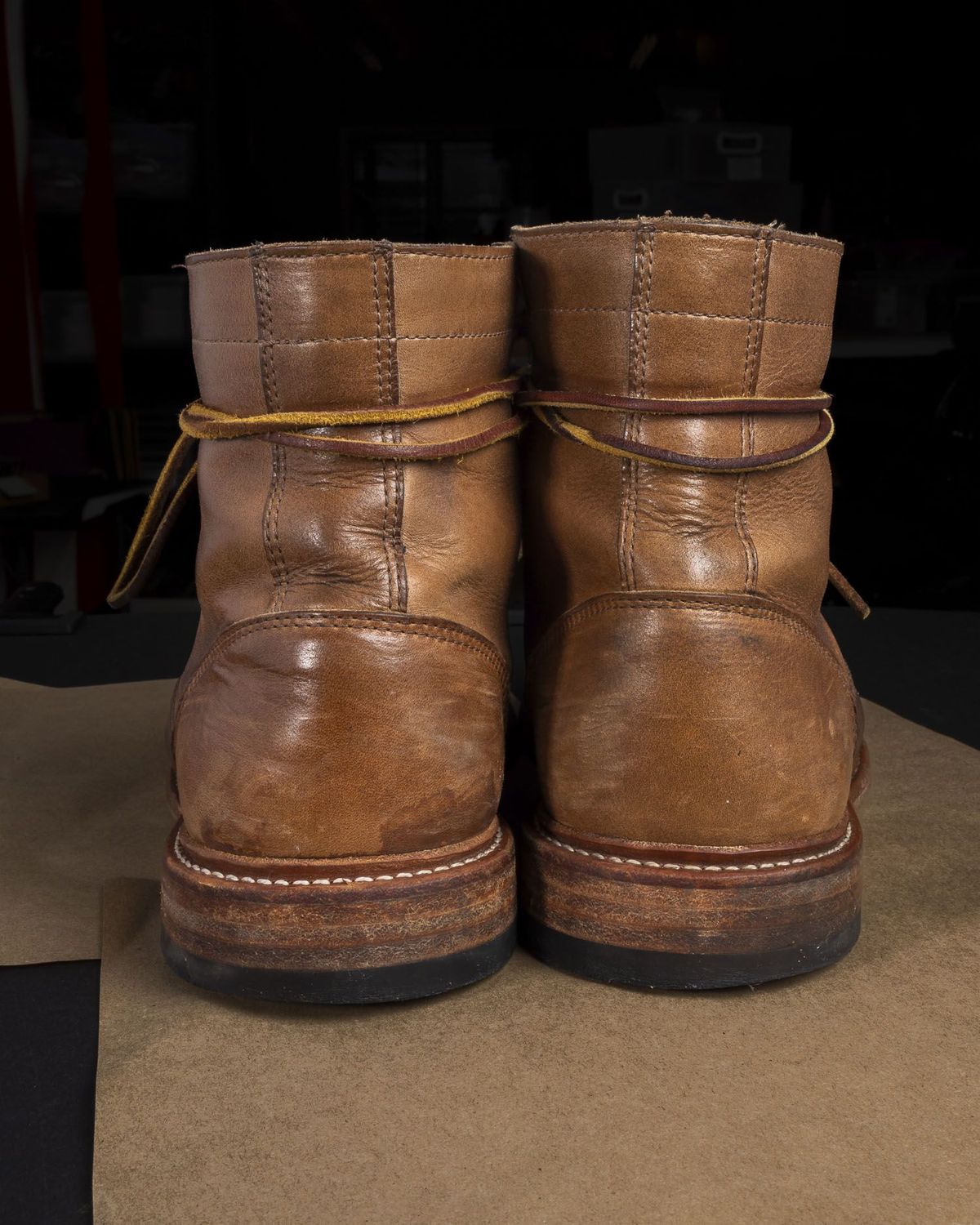Photo by patinathunderdome on February 2, 2022 of the Oak Street Bootmakers Trench Boot in Horween Natural Chromexcel.