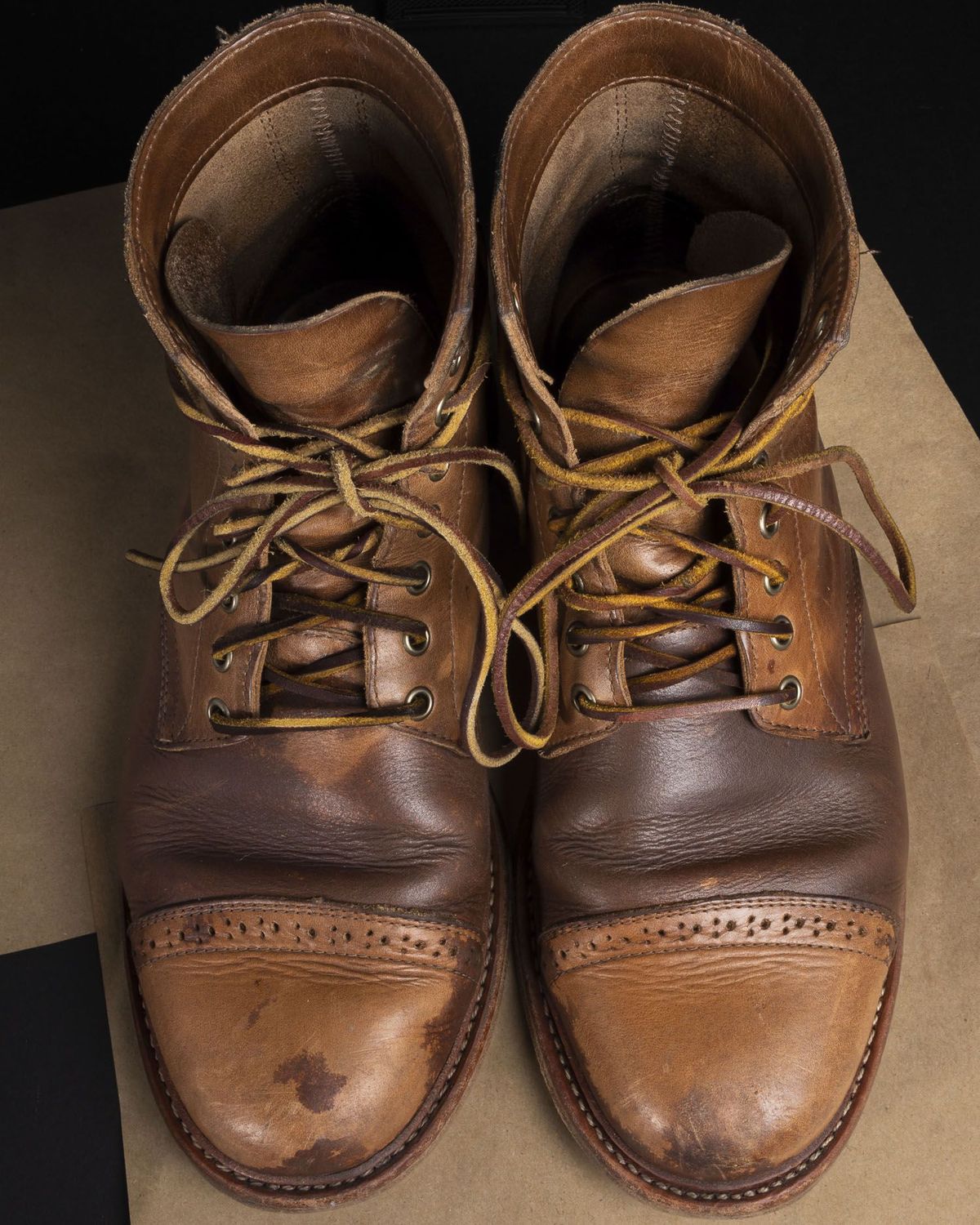 Photo by patinathunderdome on February 2, 2022 of the Oak Street Bootmakers Trench Boot in Horween Natural Chromexcel.