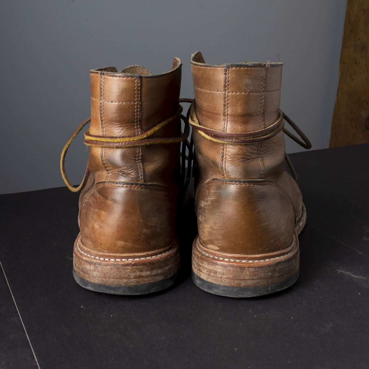 Photo by patinathunderdome on April 5, 2022 of the Oak Street Bootmakers Trench Boot in Horween Natural Chromexcel.