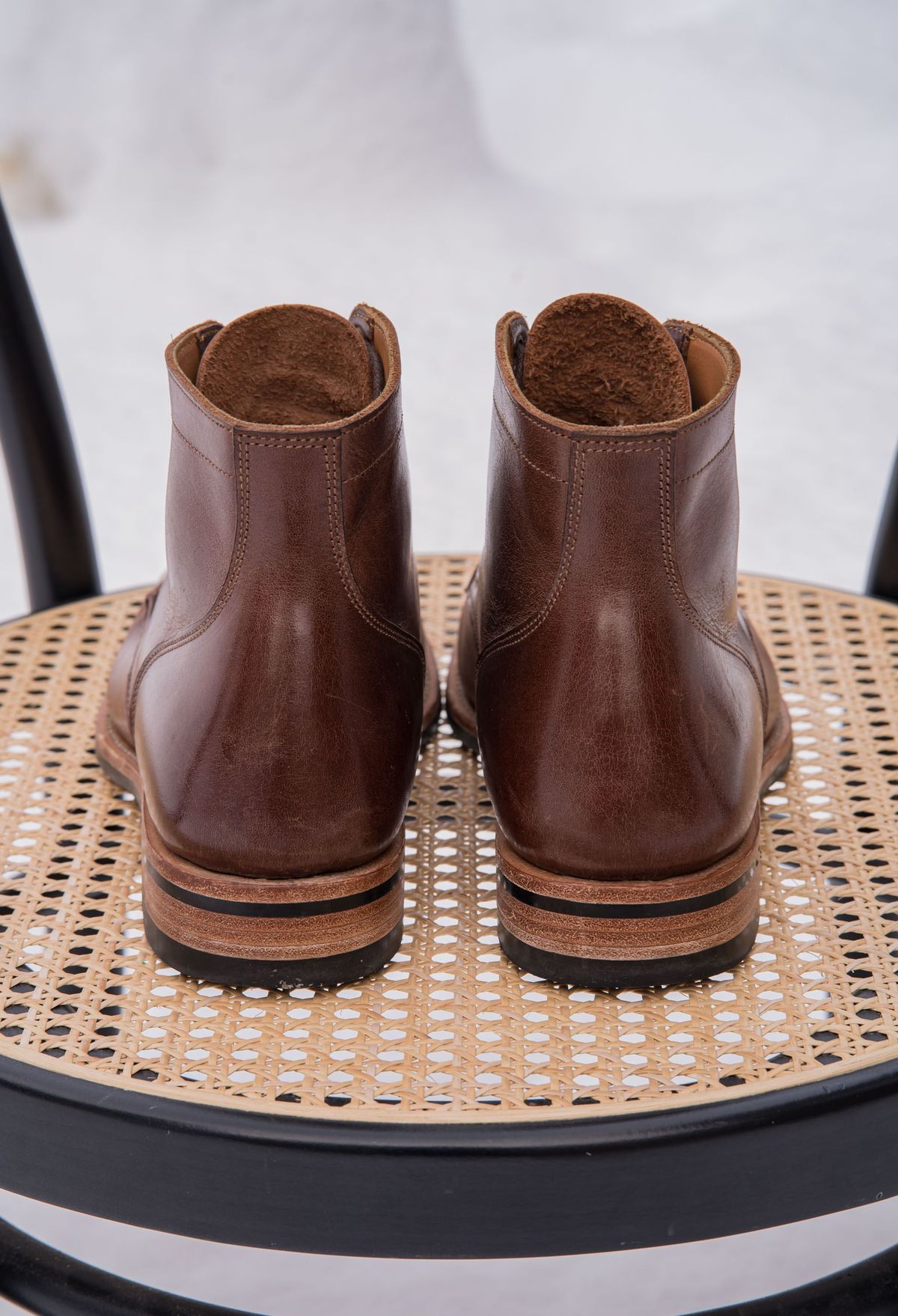 Photo by patinathunderdome on December 3, 2021 of the Midas Service Boot in Indonesian Dark Brown Pull Up.