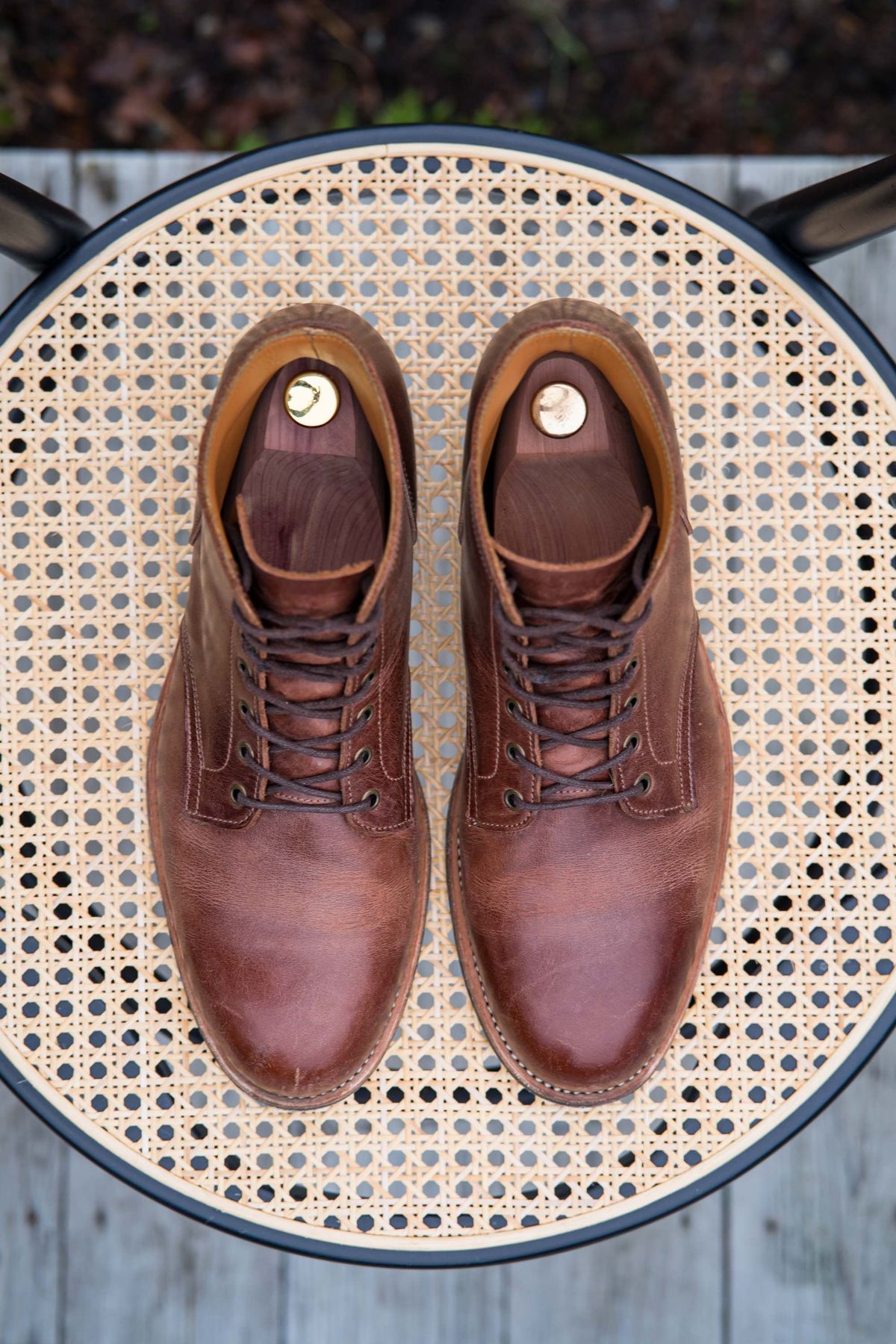 Photo by patinathunderdome on January 2, 2022 of the Midas Service Boot in Indonesian Dark Brown Pull Up.