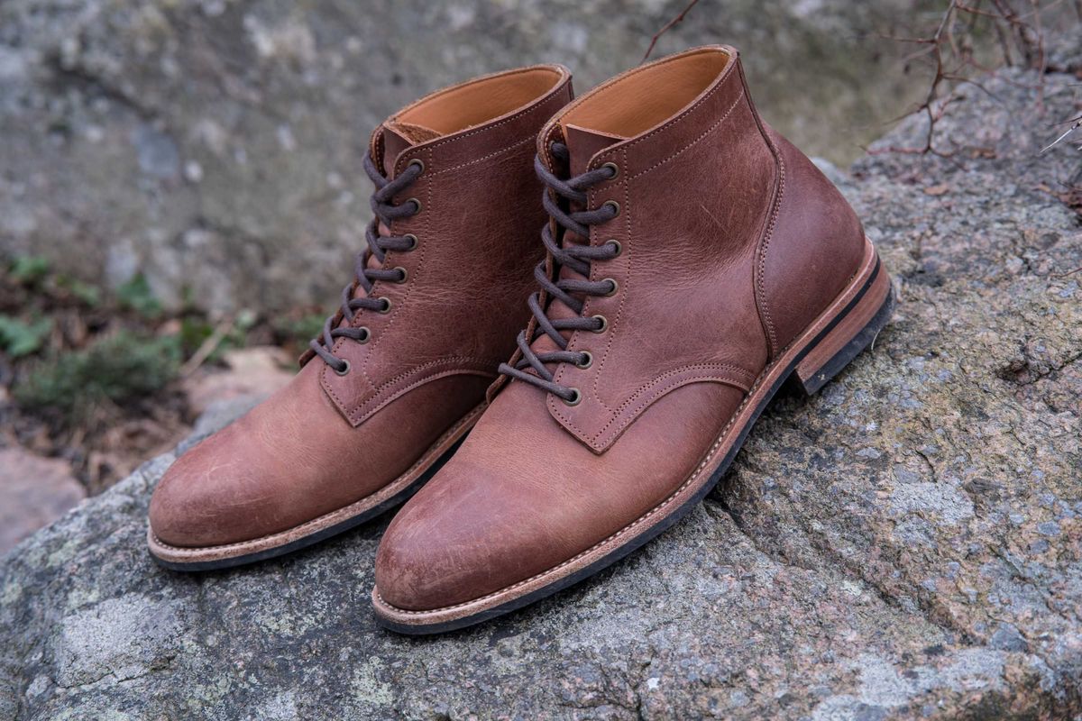 Photo by patinathunderdome on February 1, 2022 of the Midas Service Boot in Indonesian Dark Brown Pull Up.