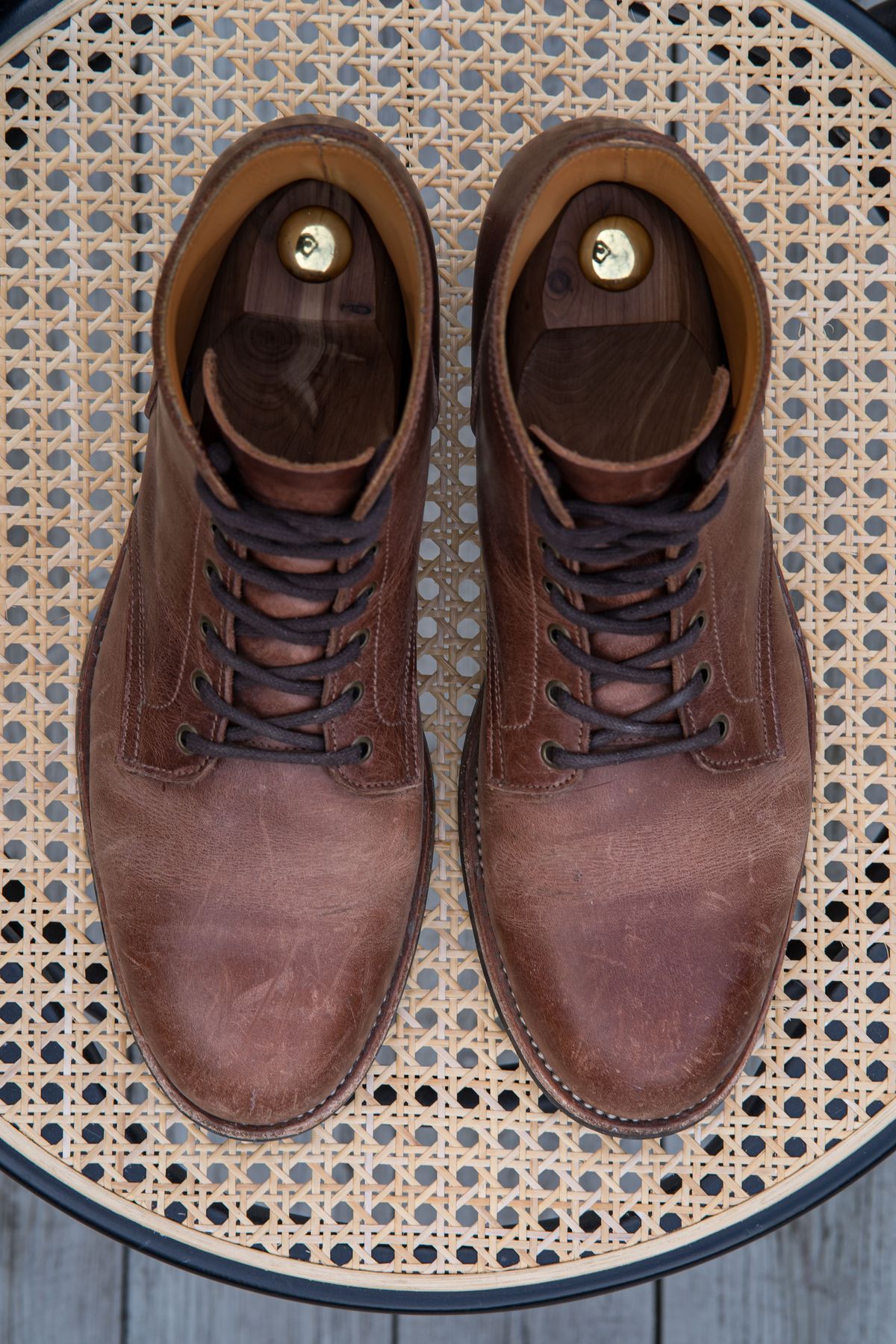 Photo by patinathunderdome on April 4, 2022 of the Midas Service Boot in Indonesian Dark Brown Pull Up.