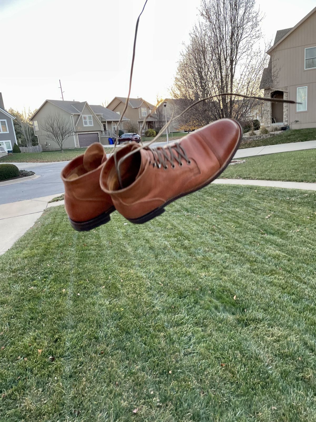 Photo by patinathunderdome on December 4, 2021 of the Viberg Service Boot in Maryam Used Cuoio Vitello Calf.