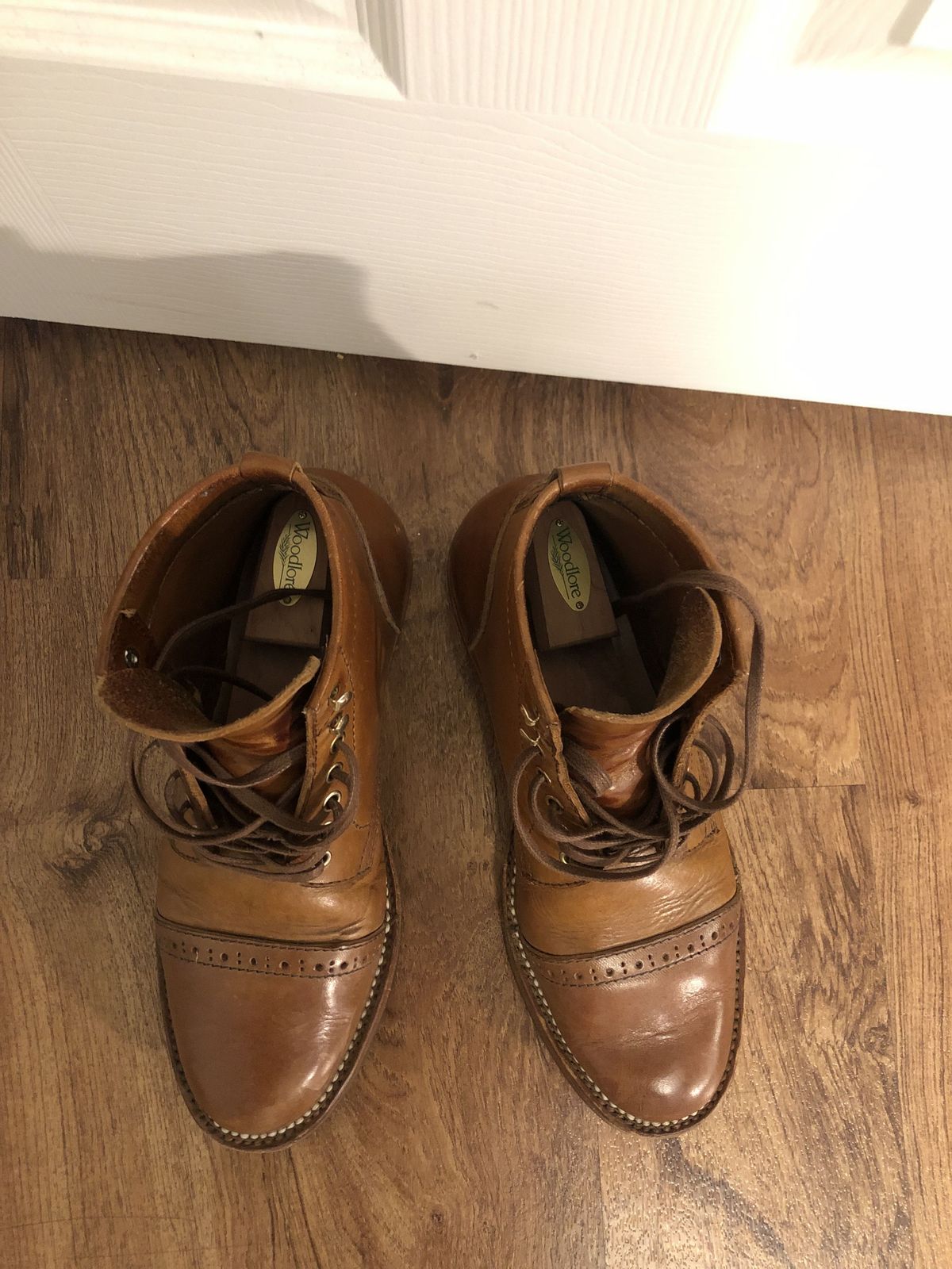 Photo by patinathunderdome on February 6, 2022 of the Santalum Service Boot in Tarnsjo Garveri Brown Veg-Tanned Tooling.