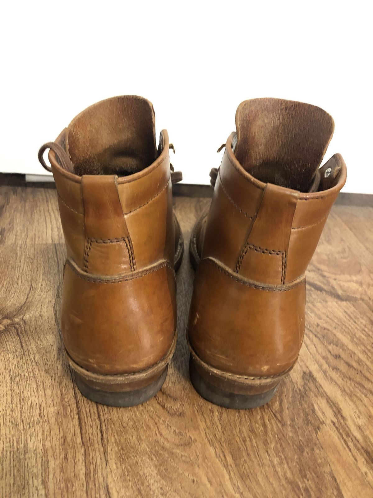 Photo by patinathunderdome on February 6, 2022 of the Santalum Service Boot in Tarnsjo Garveri Brown Veg-Tanned Tooling.