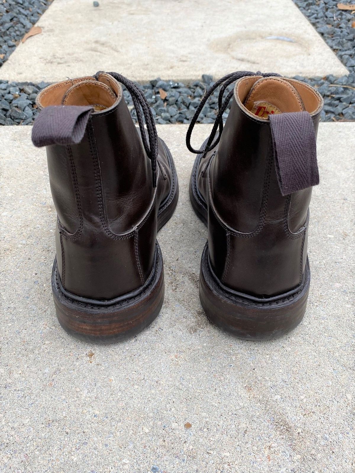 Photo by patinathunderdome on December 5, 2021 of the Tricker's Burford Plain Derby Boot in Espresso Burnished Calf.