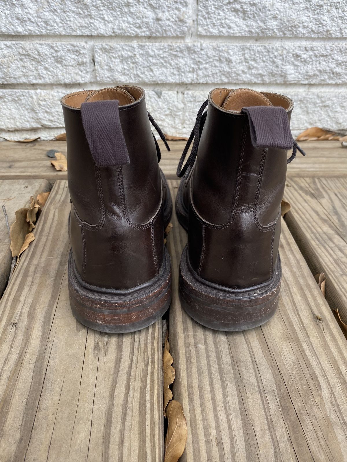 Photo by patinathunderdome on March 5, 2022 of the Tricker's Burford Plain Derby Boot in Espresso Burnished Calf.