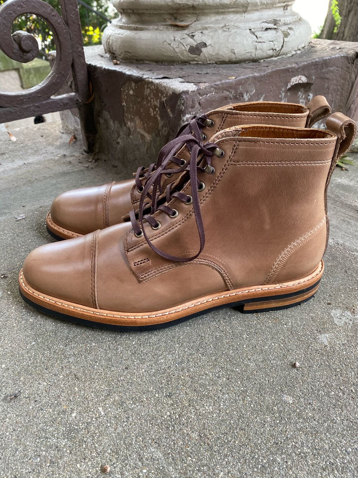 Photo by patinathunderdome on September 30, 2021 of the Rancourt & Co. Byron Boot in Horween Natural Chromexcel.