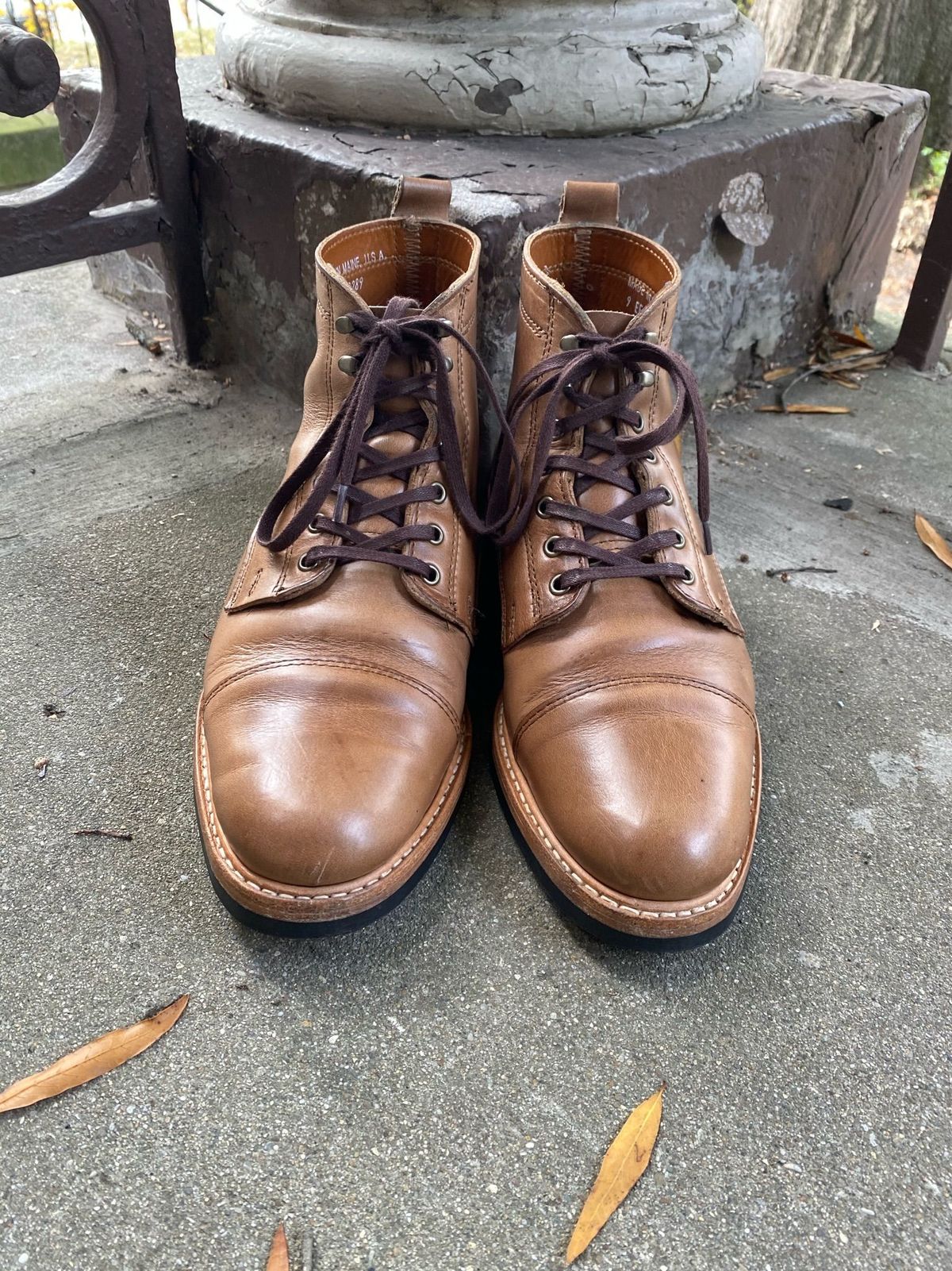 Photo by patinathunderdome on November 1, 2021 of the Rancourt & Co. Byron Boot in Horween Natural Chromexcel.