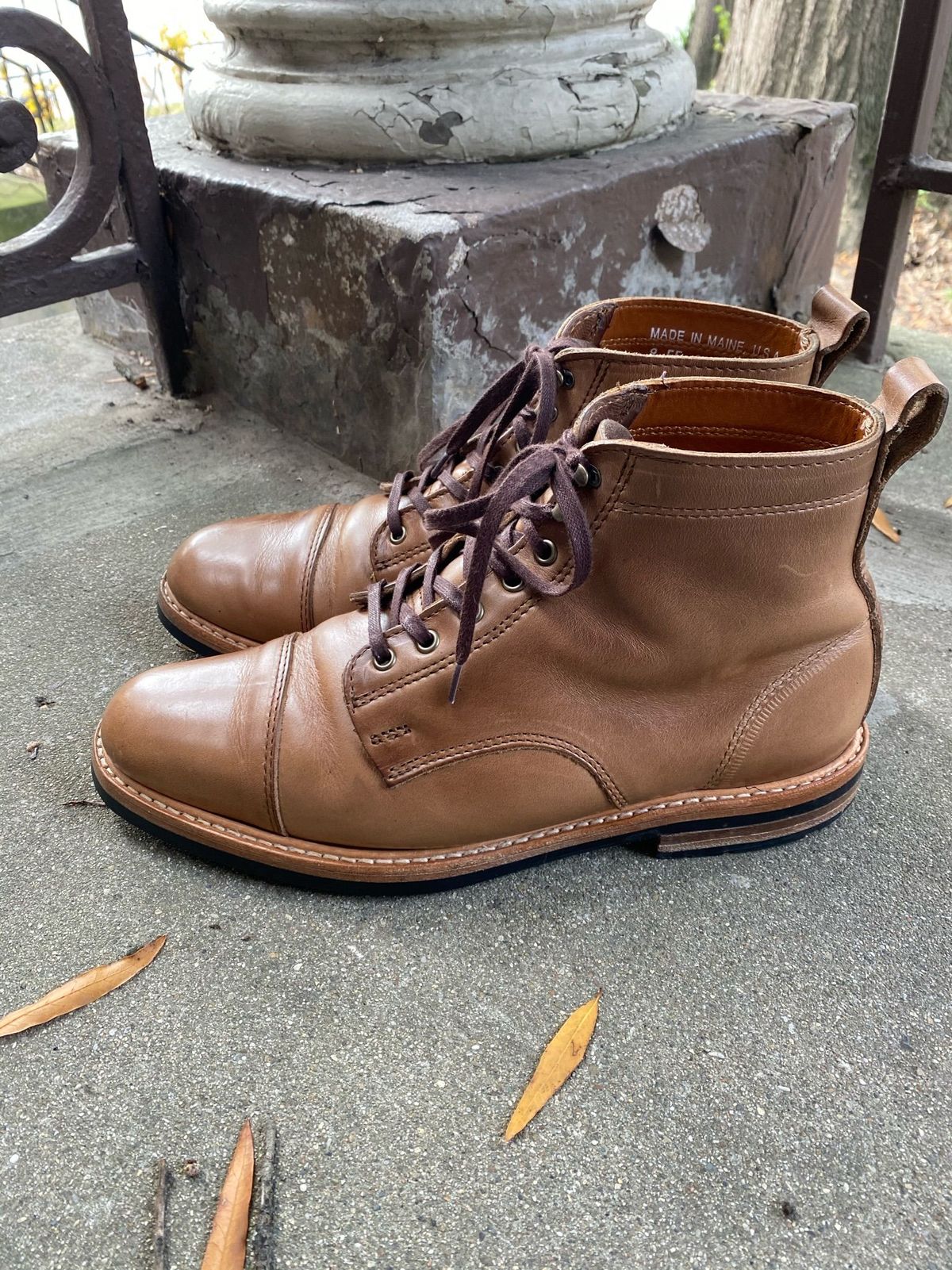 Photo by patinathunderdome on November 1, 2021 of the Rancourt & Co. Byron Boot in Horween Natural Chromexcel.
