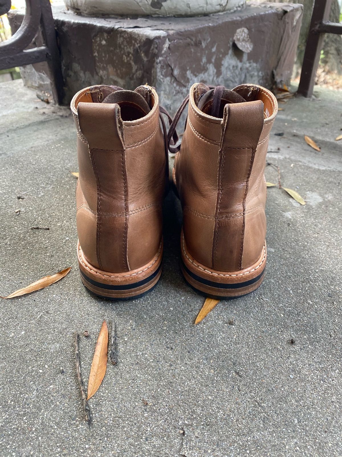 Photo by patinathunderdome on November 1, 2021 of the Rancourt & Co. Byron Boot in Horween Natural Chromexcel.