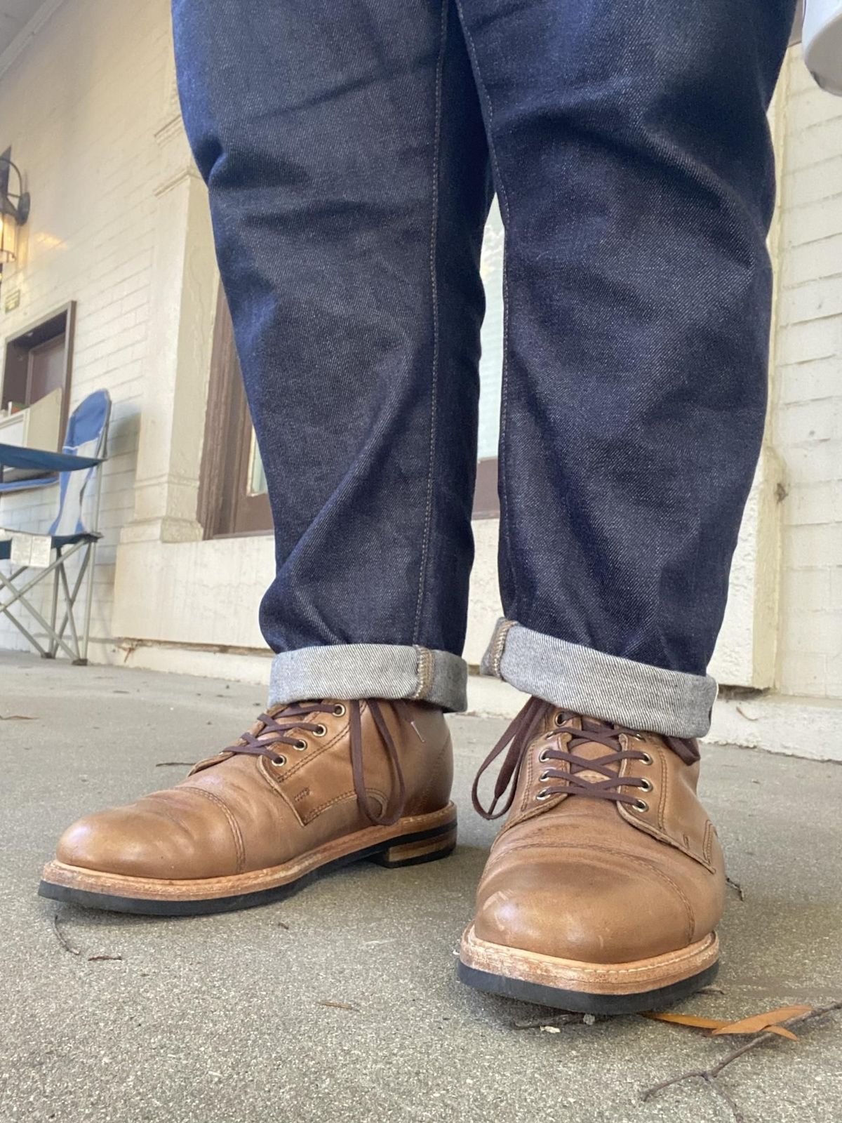 Photo by patinathunderdome on November 1, 2021 of the Rancourt & Co. Byron Boot in Horween Natural Chromexcel.