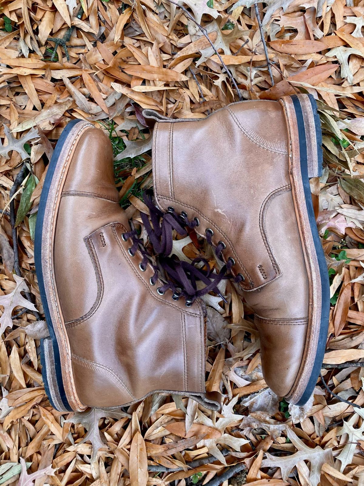 Photo by patinathunderdome on December 1, 2021 of the Rancourt & Co. Byron Boot in Horween Natural Chromexcel.