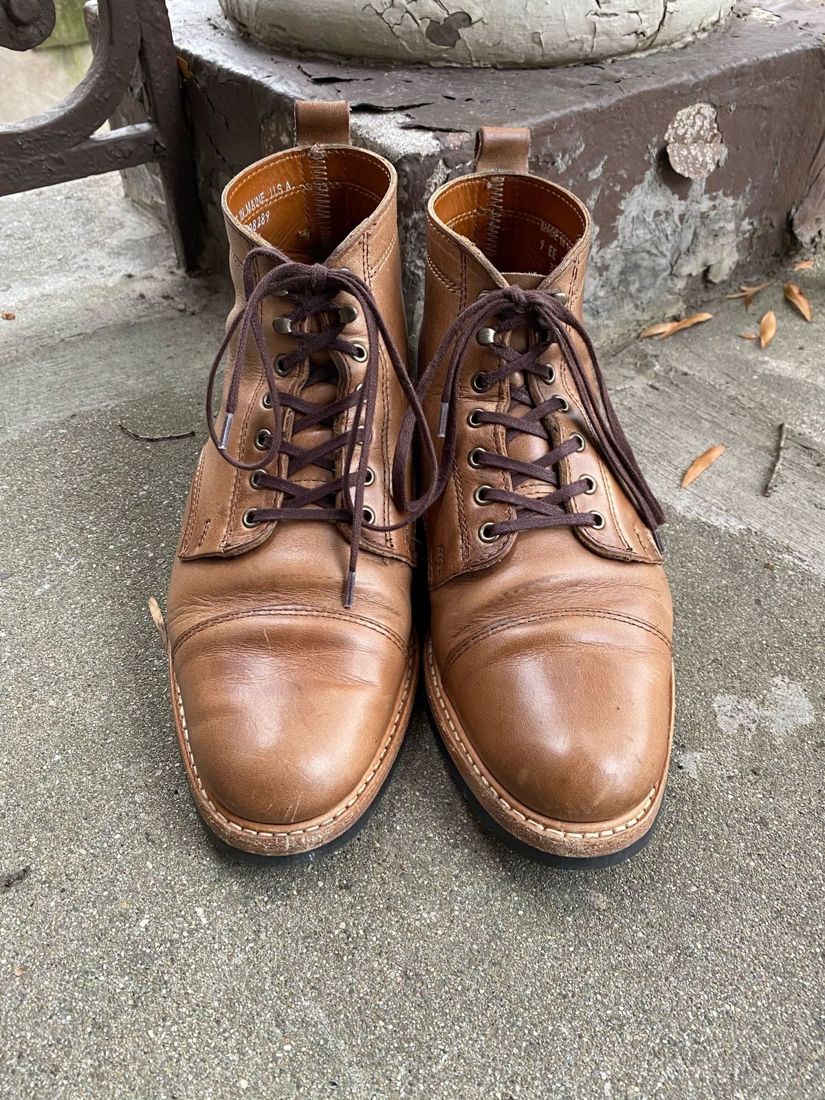 Photo by patinathunderdome on December 1, 2021 of the Rancourt & Co. Byron Boot in Horween Natural Chromexcel.