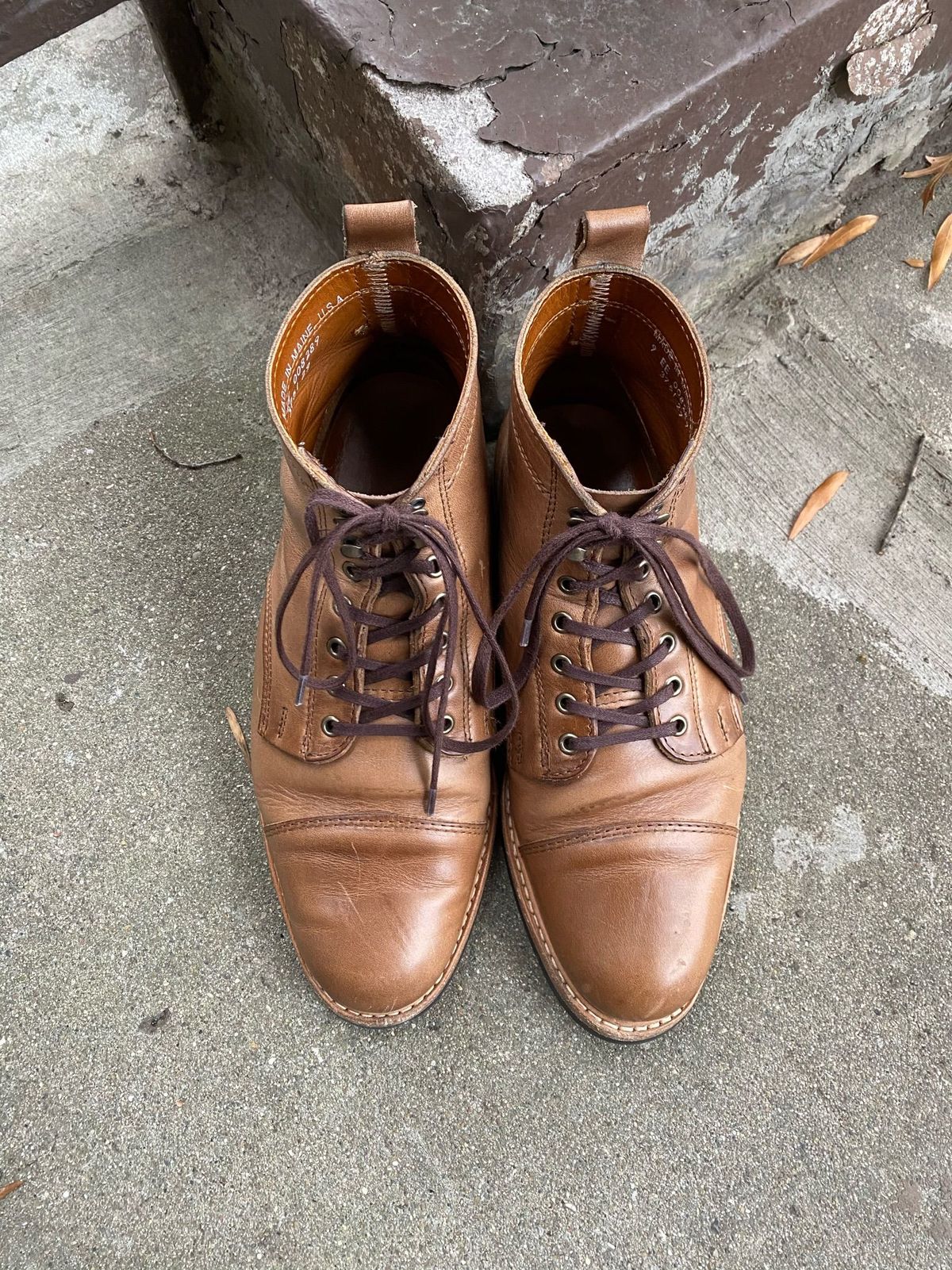 Photo by patinathunderdome on December 1, 2021 of the Rancourt & Co. Byron Boot in Horween Natural Chromexcel.