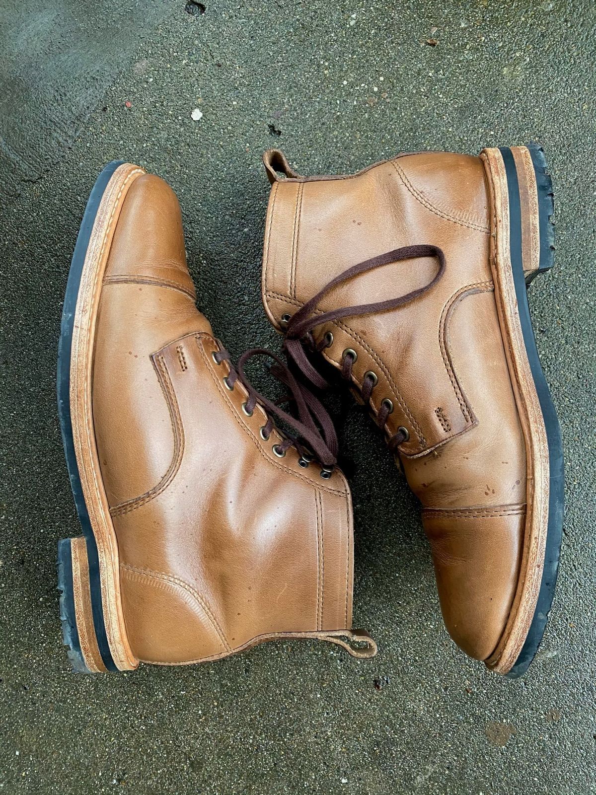 Photo by patinathunderdome on January 1, 2022 of the Rancourt & Co. Byron Boot in Horween Natural Chromexcel.