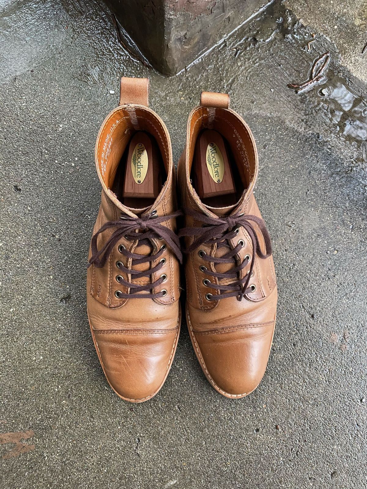 Photo by patinathunderdome on January 1, 2022 of the Rancourt & Co. Byron Boot in Horween Natural Chromexcel.