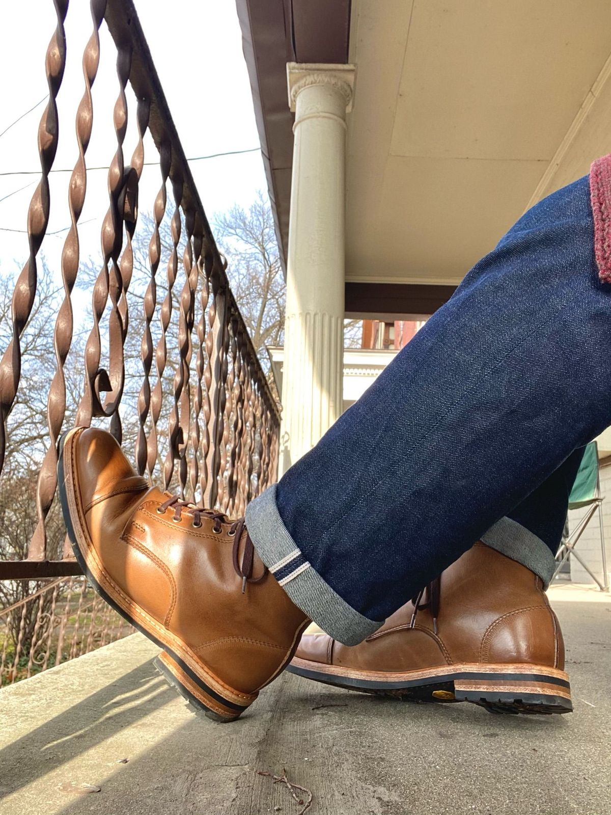 Photo by patinathunderdome on January 1, 2022 of the Rancourt & Co. Byron Boot in Horween Natural Chromexcel.