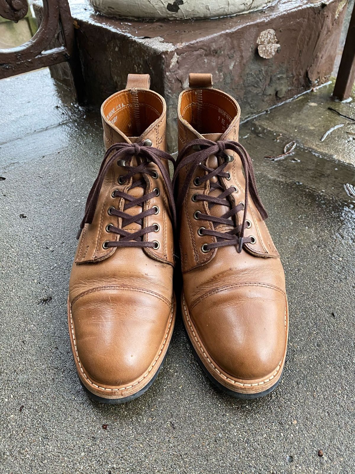 Photo by patinathunderdome on January 1, 2022 of the Rancourt & Co. Byron Boot in Horween Natural Chromexcel.