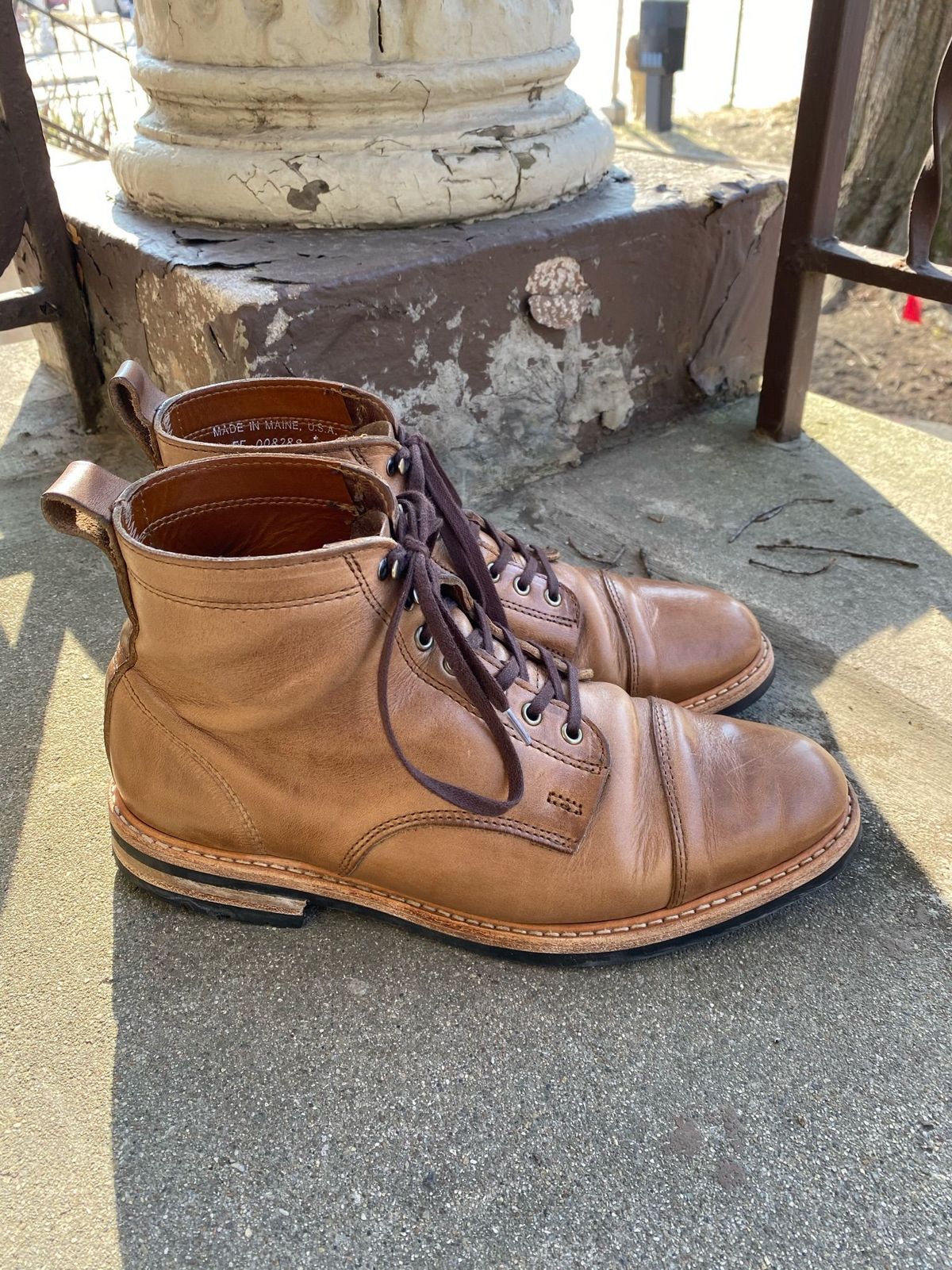 Photo by patinathunderdome on February 1, 2022 of the Rancourt & Co. Byron Boot in Horween Natural Chromexcel.
