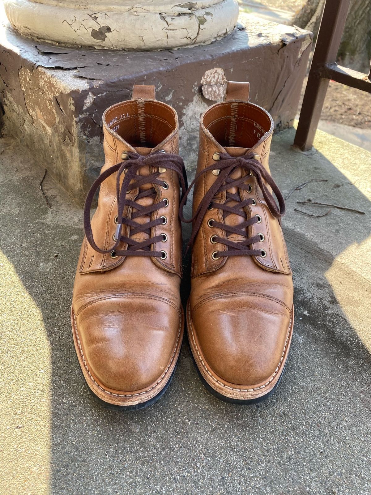 Photo by patinathunderdome on February 1, 2022 of the Rancourt & Co. Byron Boot in Horween Natural Chromexcel.
