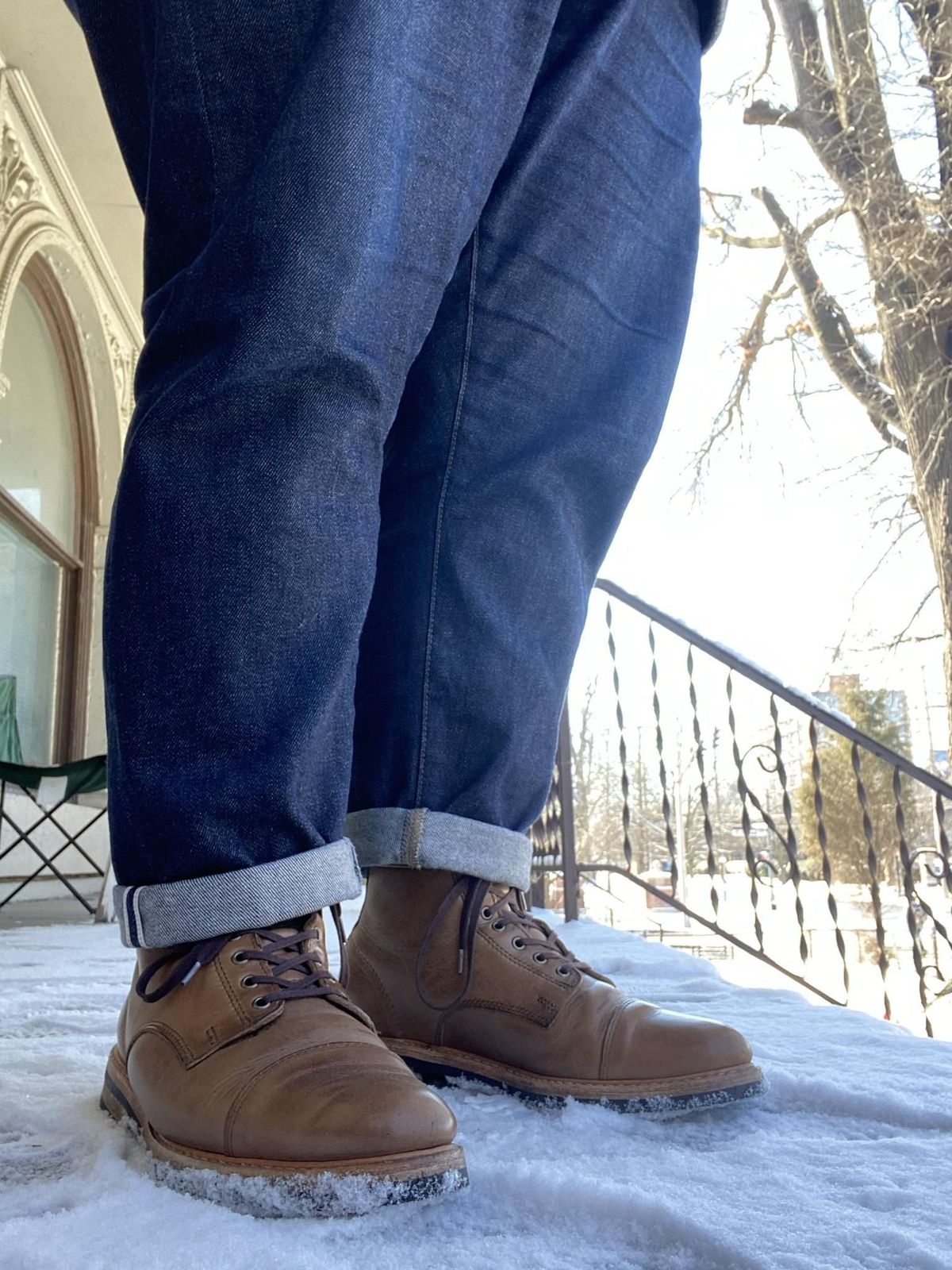 Photo by patinathunderdome on February 1, 2022 of the Rancourt & Co. Byron Boot in Horween Natural Chromexcel.